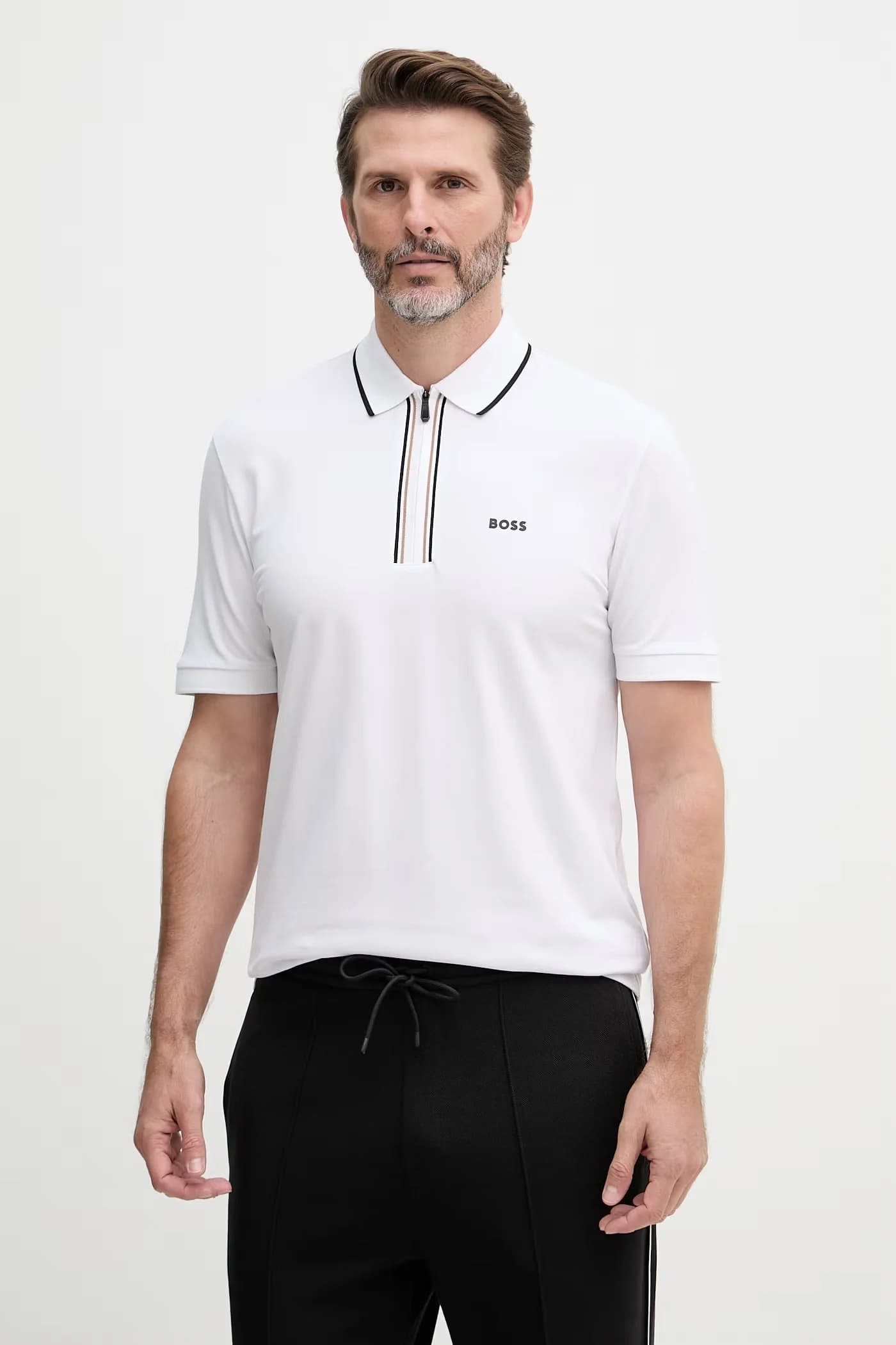 Мужское поло из хлопка с эластаном