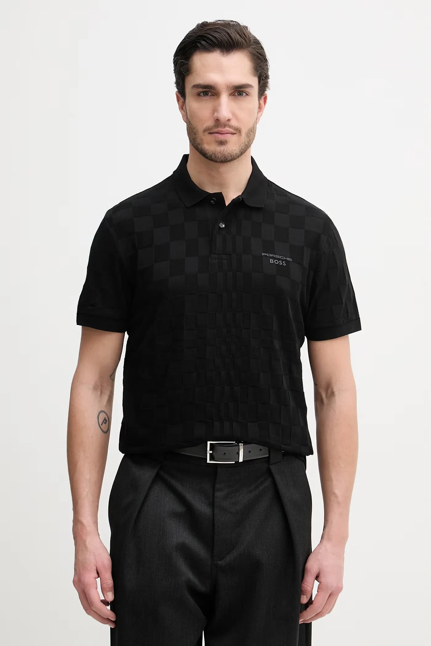 Мужское хлопковое поло BOSS X PORSCHE