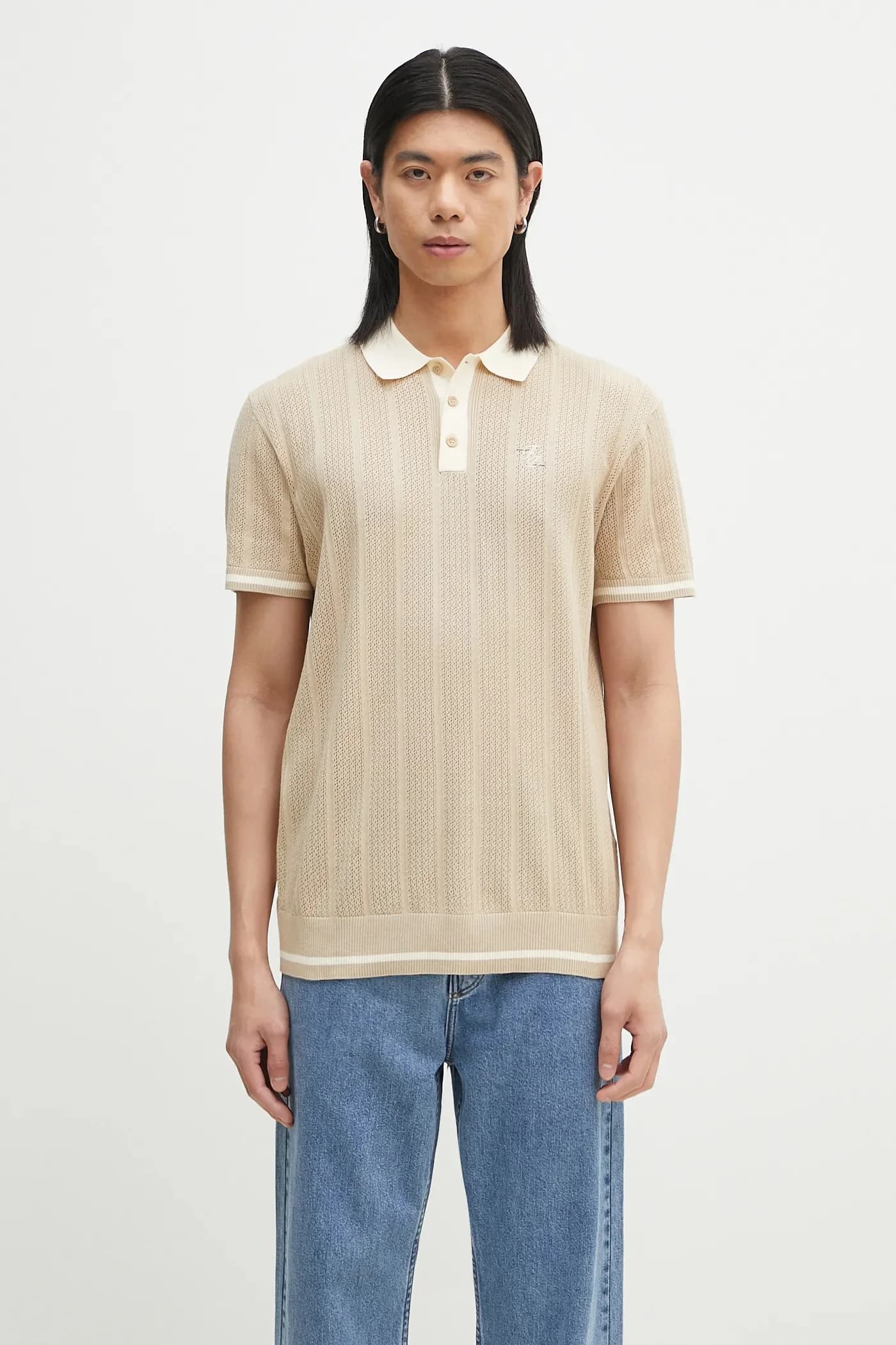 Вязаная рубашка-поло из хлопка