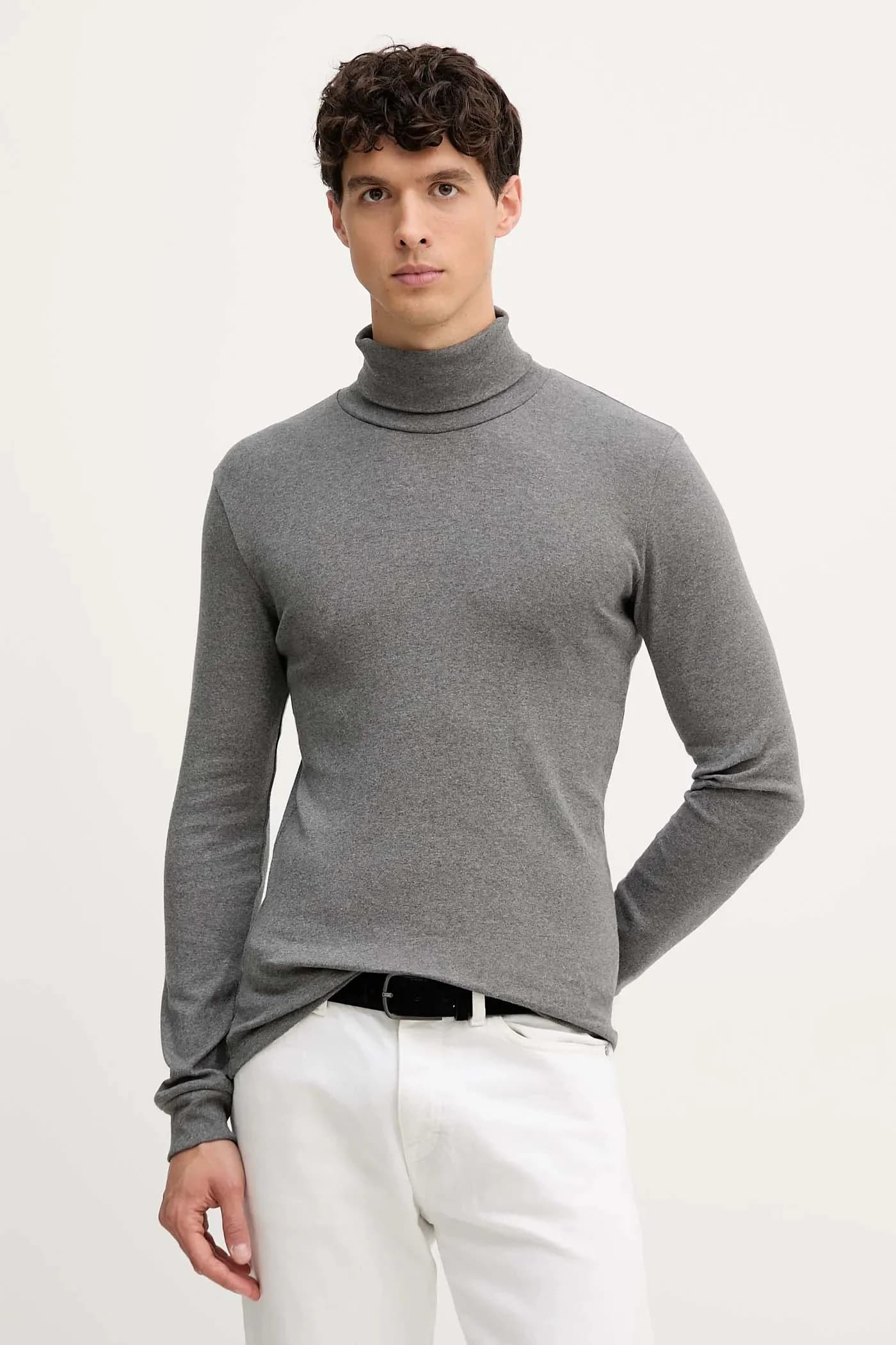 Хлопковая рубашка с длинным рукавом