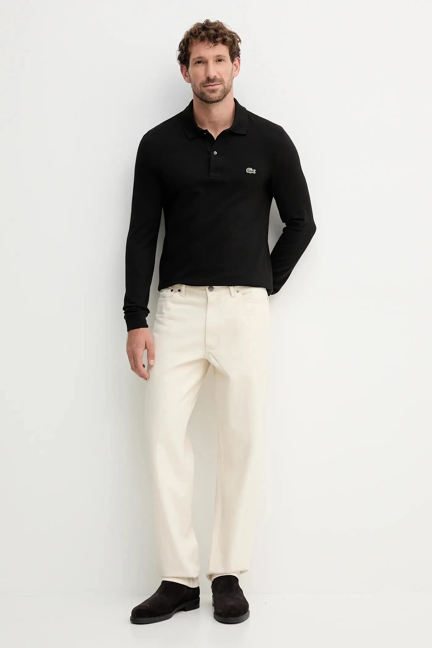 Хлопковая рубашка с длинным рукавом - фото 2