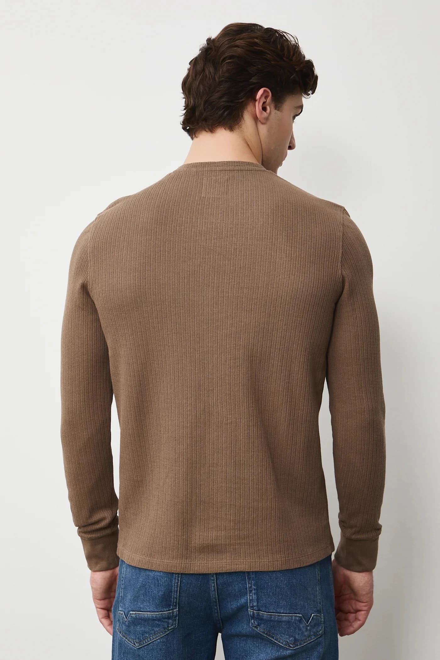 Хлопковая рубашка с длинным рукавом - фото 3