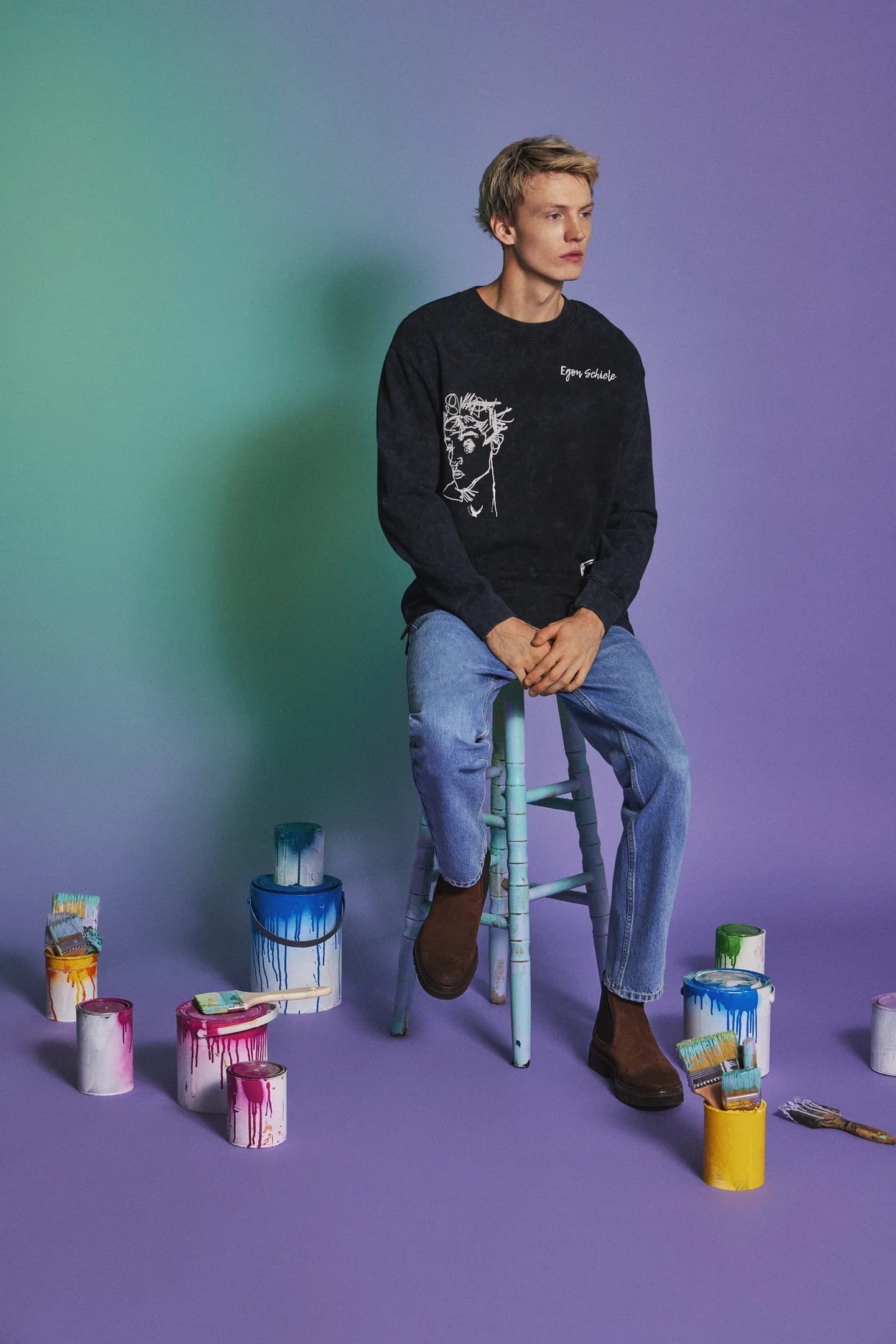 Хлопковая рубашка с длинным рукавом - фото 2