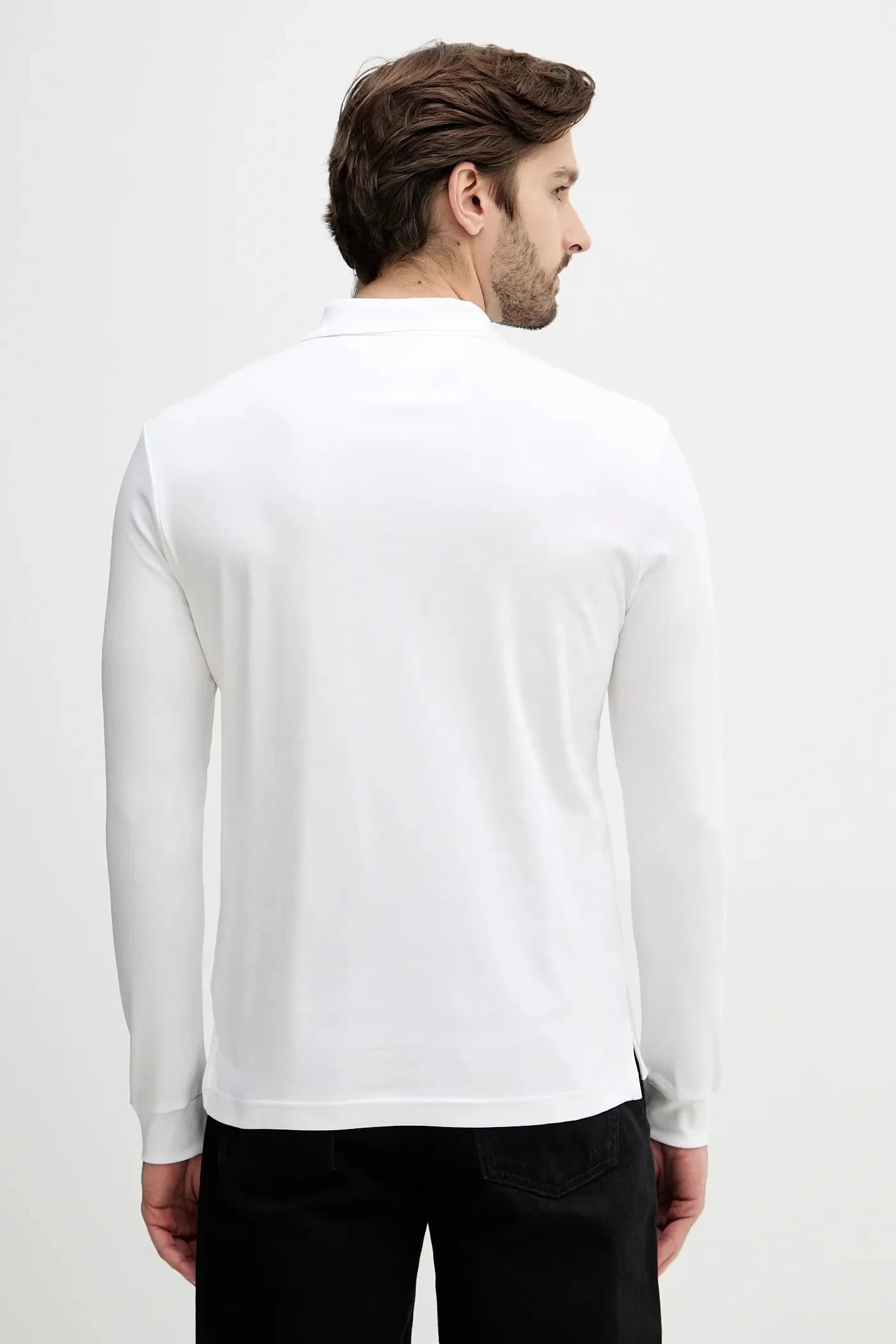 Хлопковая рубашка с длинным рукавом - фото 3