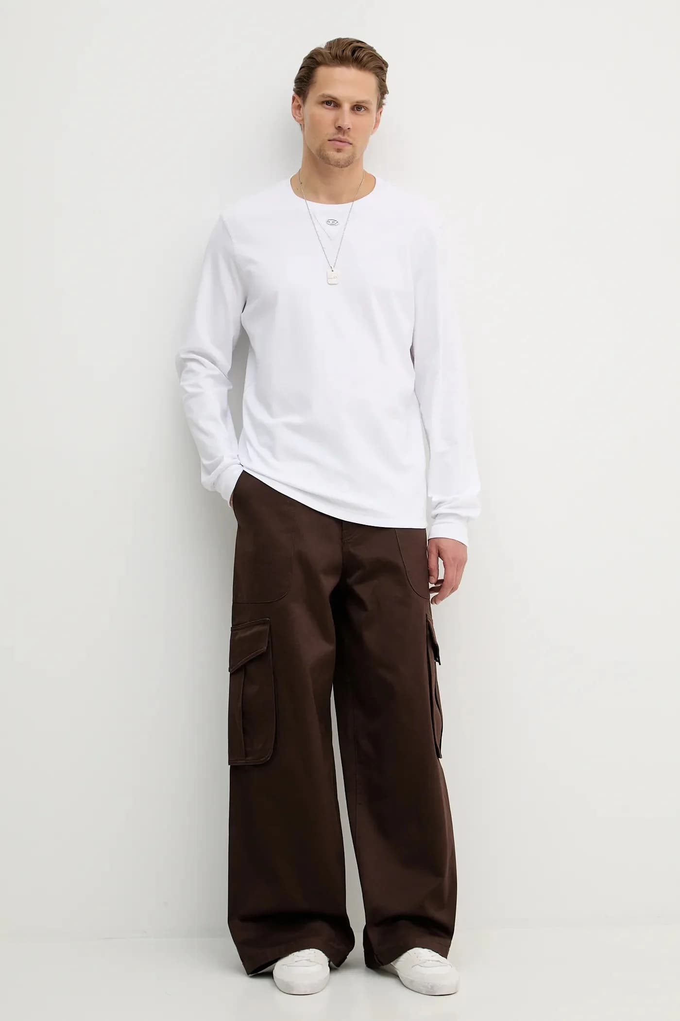 Хлопковая рубашка с длинным рукавом T-MADJUST-LS-TR - фото 2