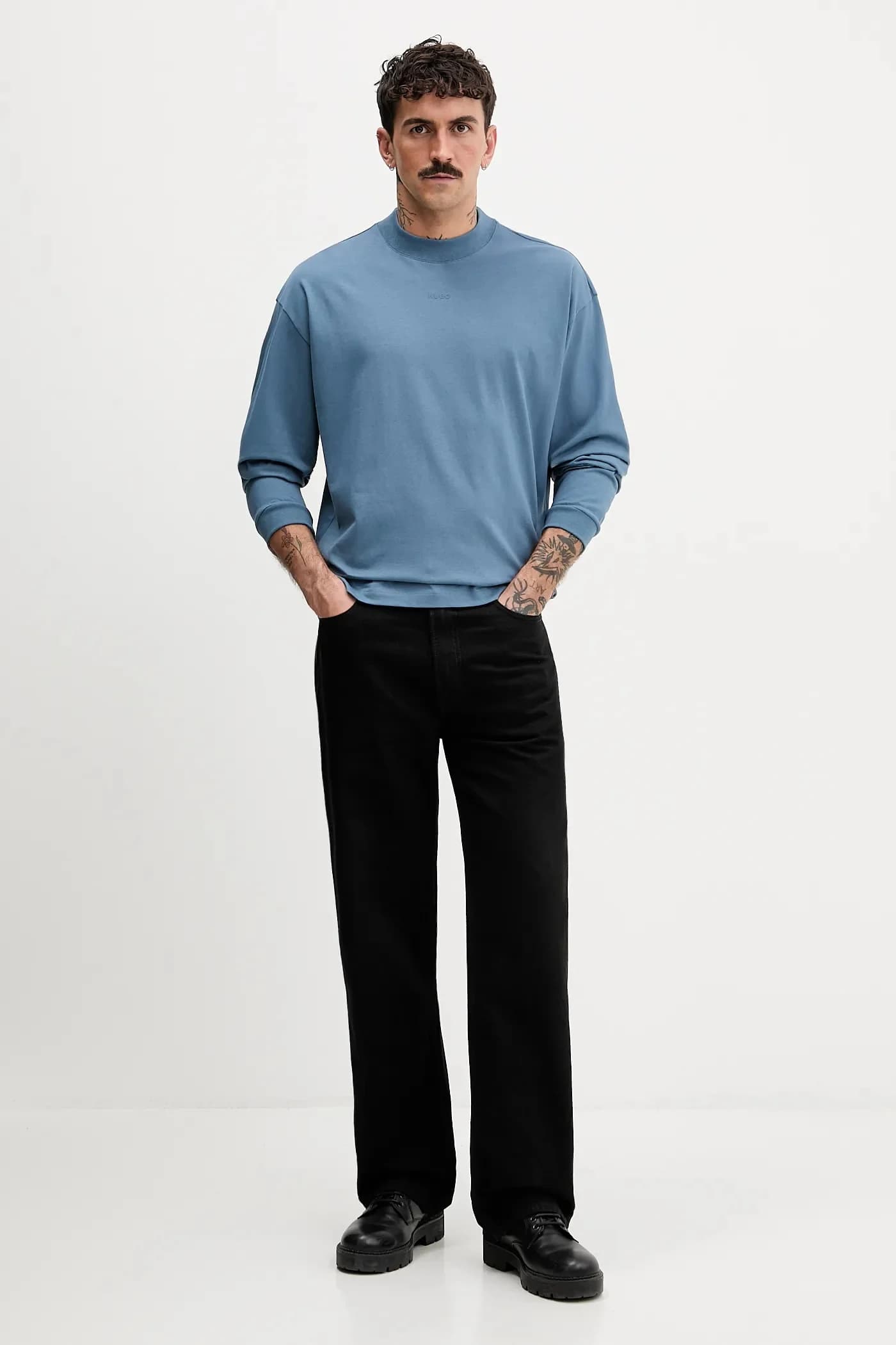 Хлопковая рубашка Daposo с длинными рукавами - фото 2