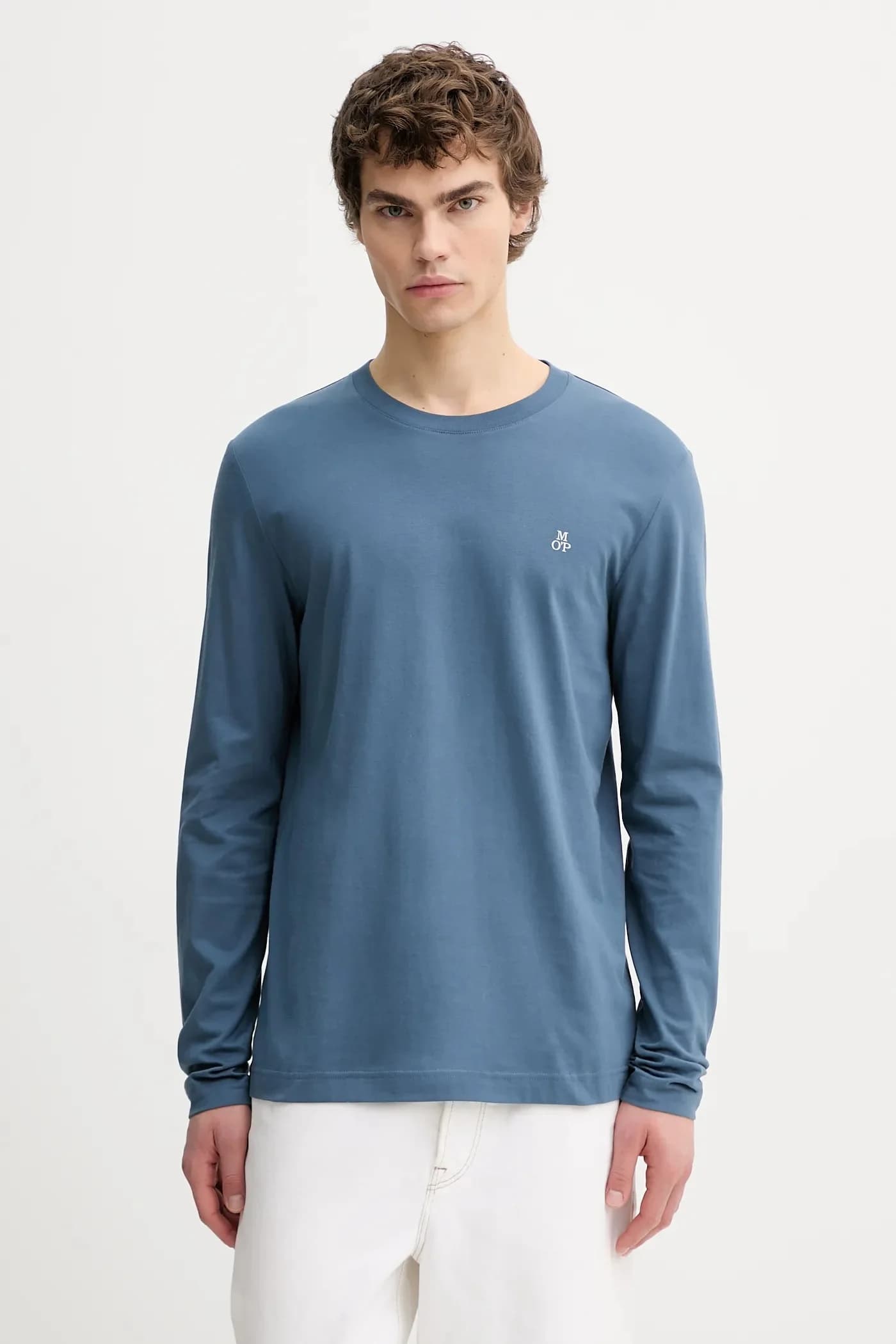 Хлопковая рубашка с длинным рукавом