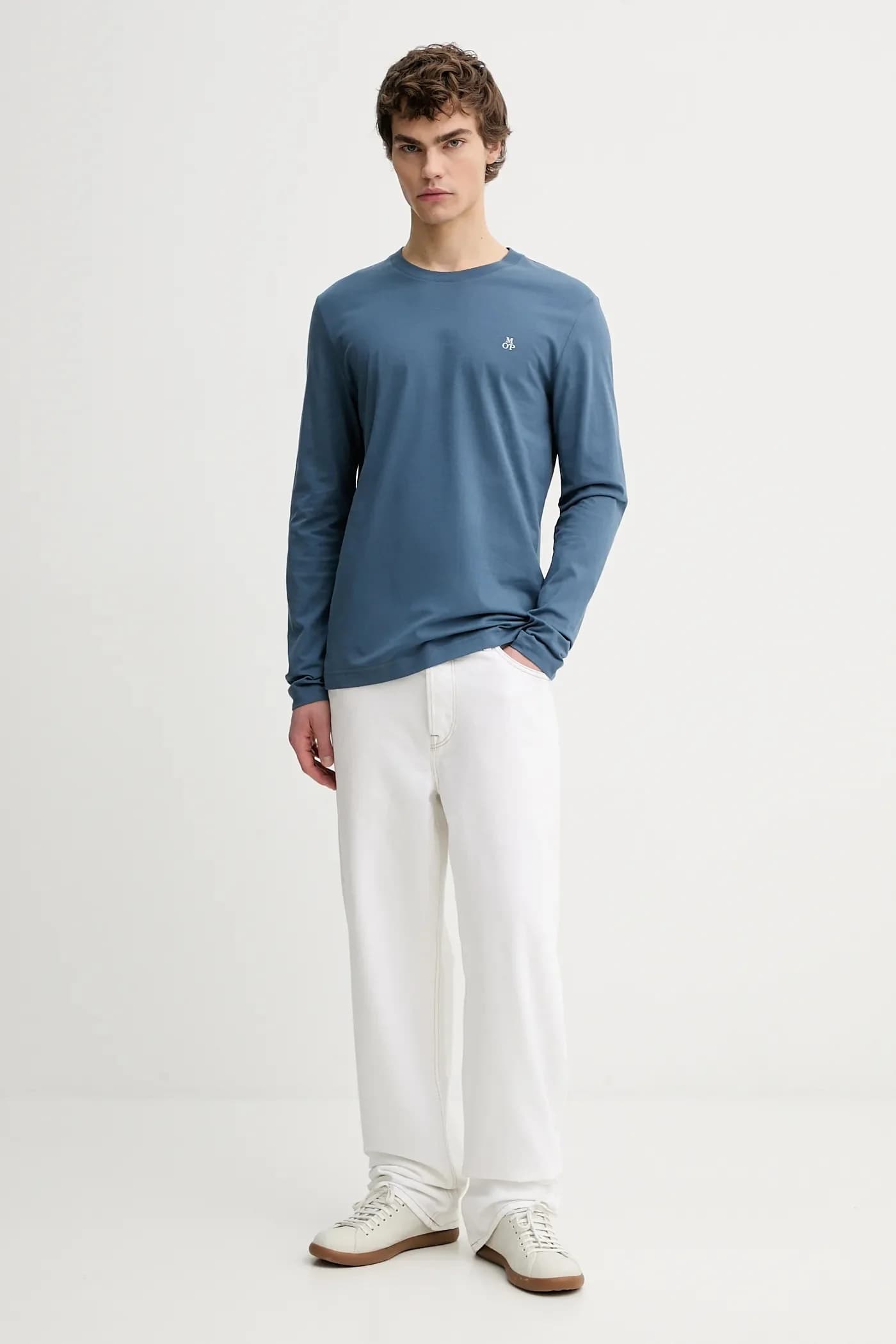 Хлопковая рубашка с длинным рукавом - фото 2