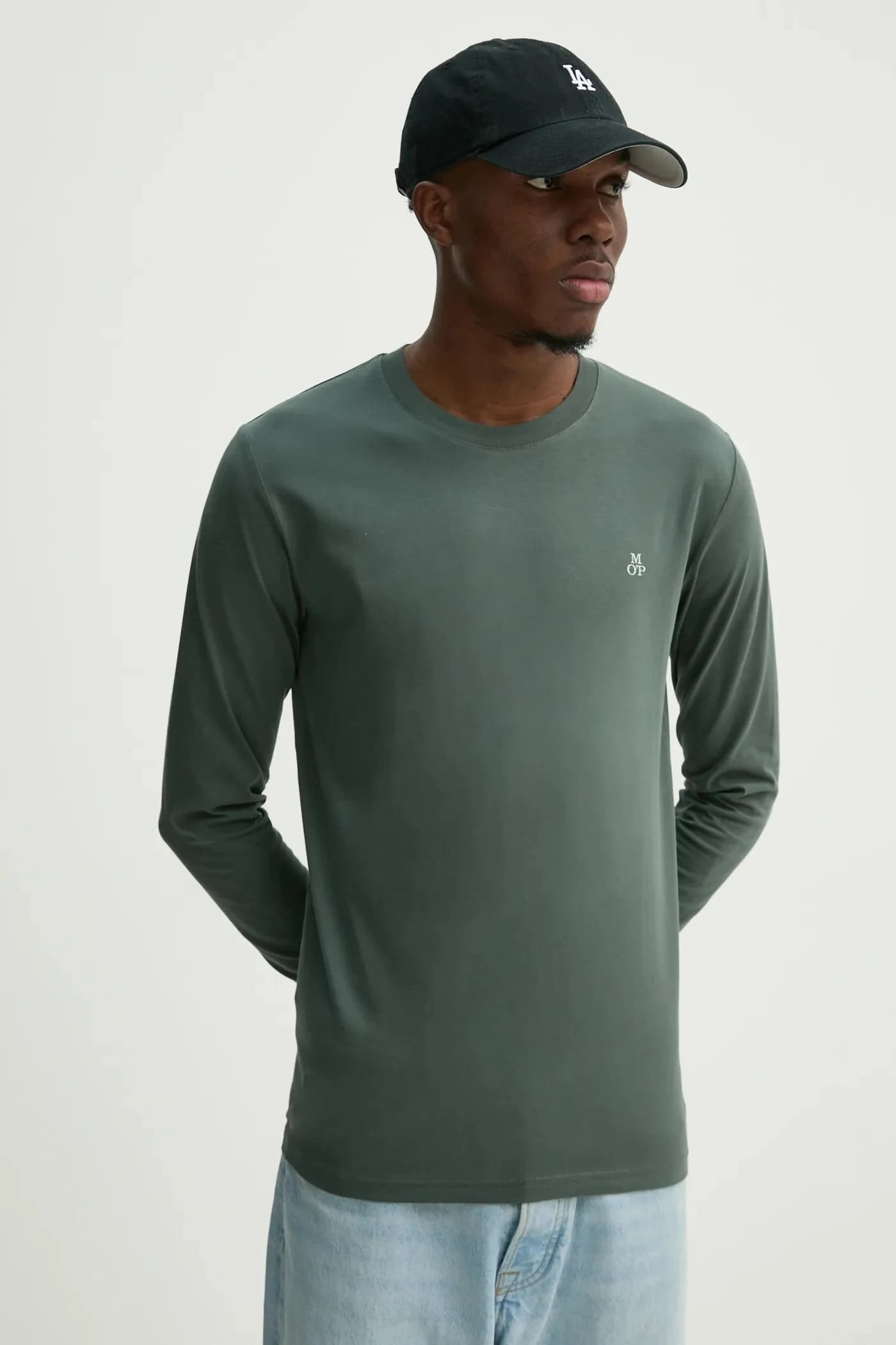 Хлопковая рубашка с длинным рукавом