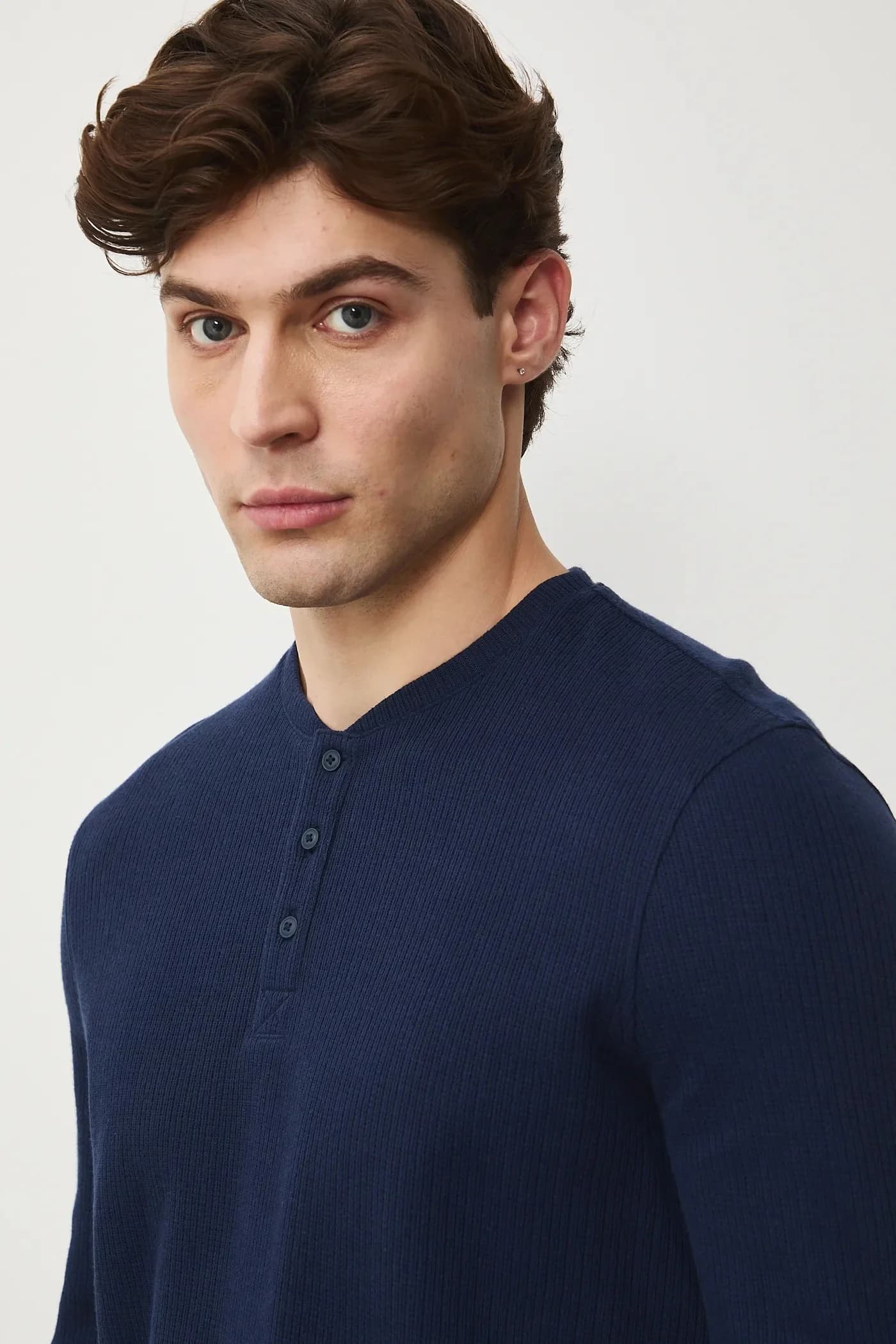 Хлопковая рубашка с длинным рукавом - фото 4