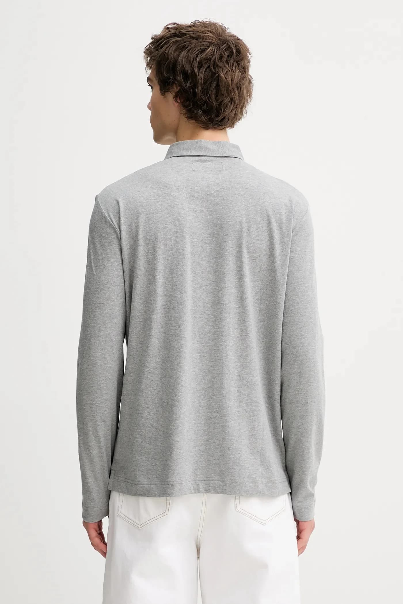 Хлопковая рубашка с длинным рукавом - фото 3