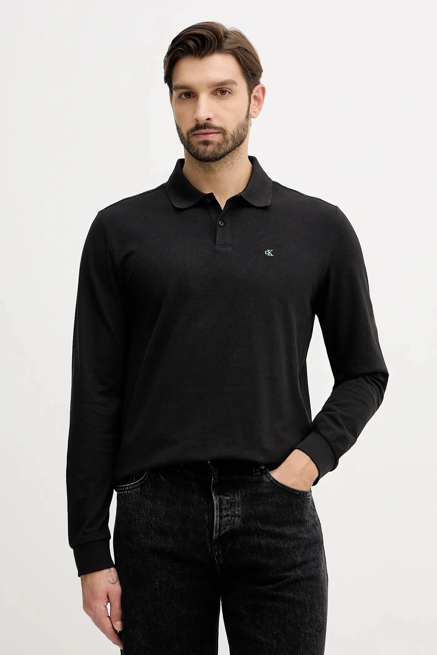 Хлопковая рубашка с длинным рукавом