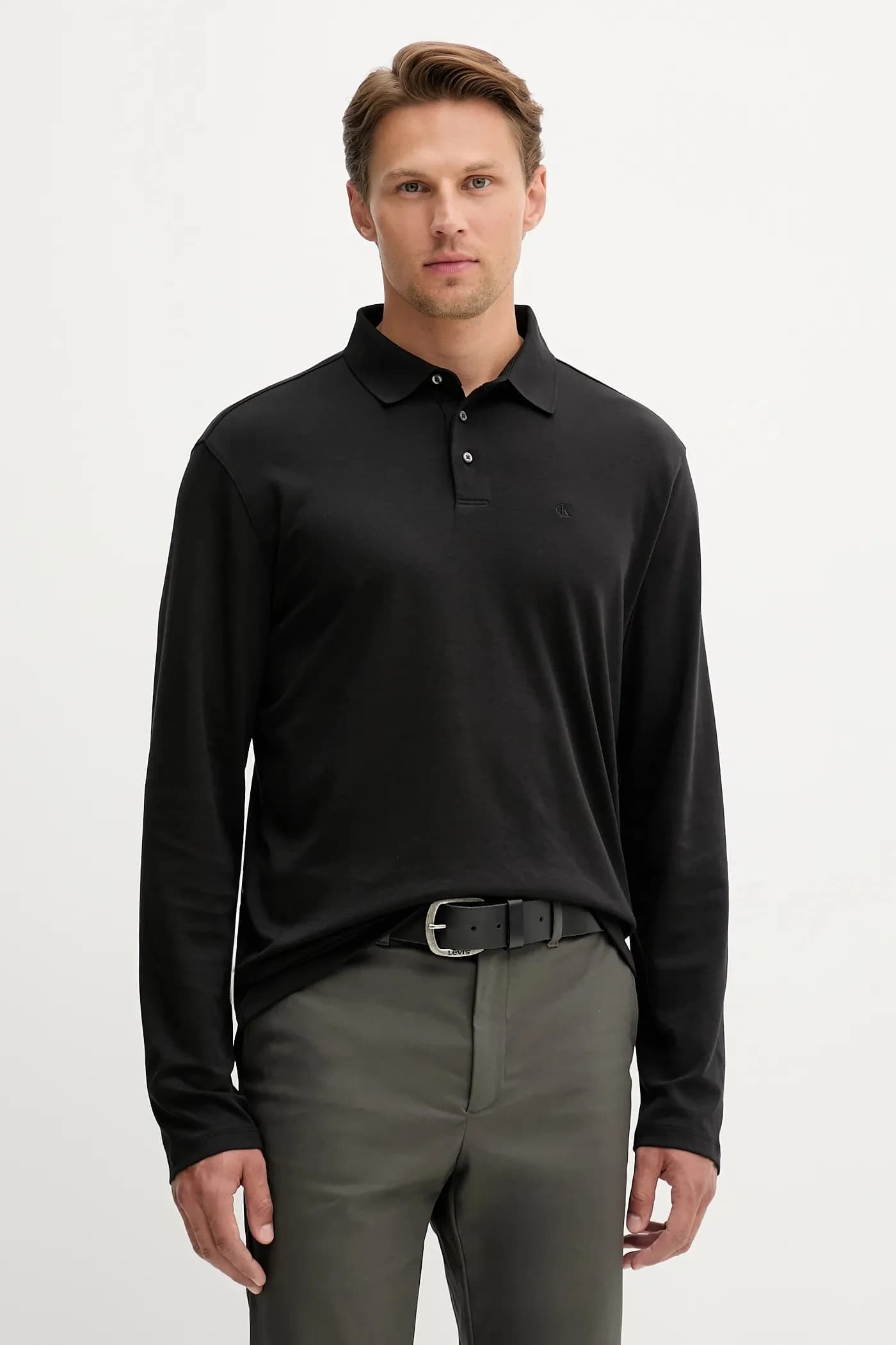 Хлопковая рубашка с длинным рукавом