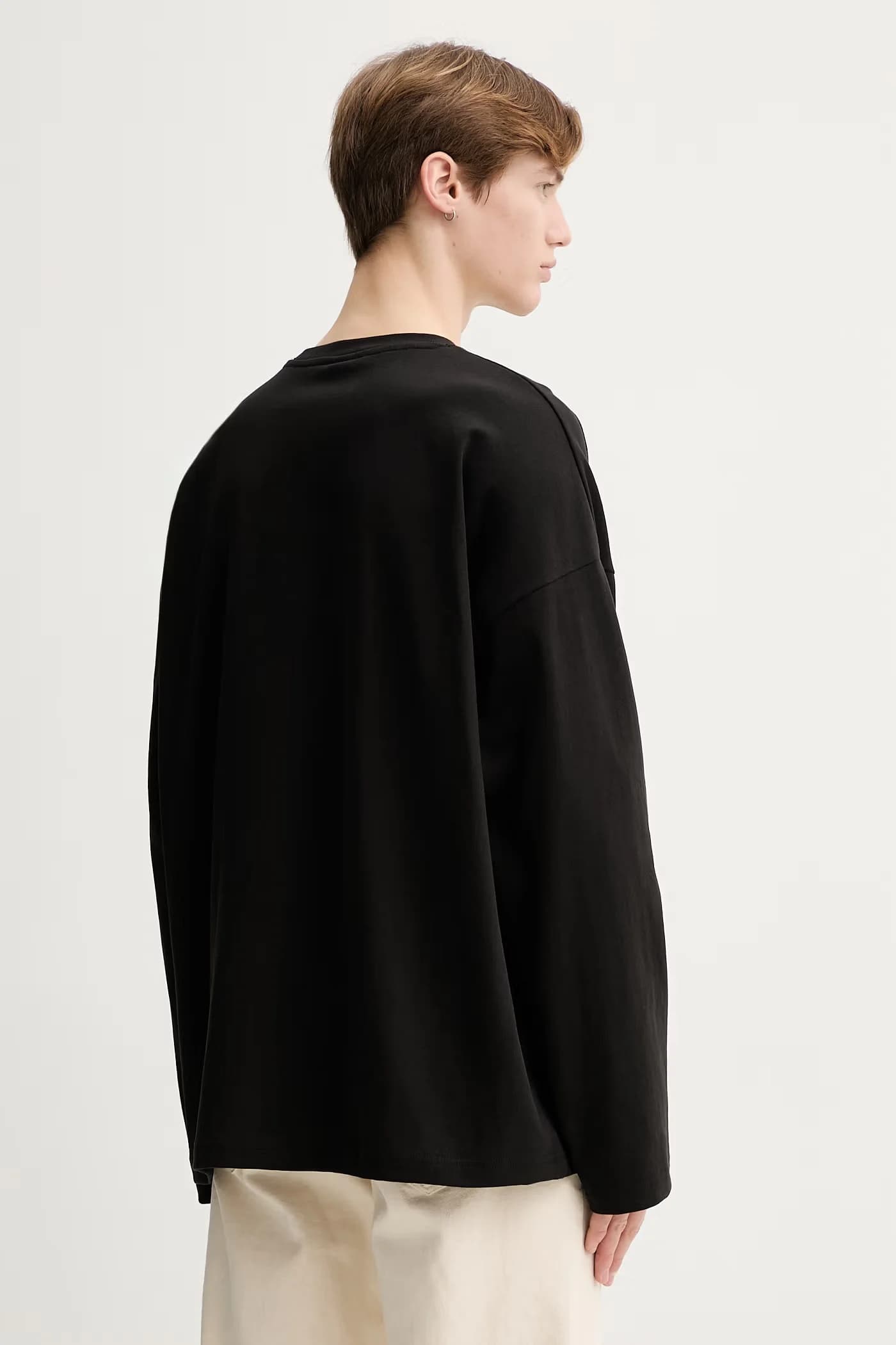 Хлопковый лонгслив из плотного джерси оверсайз - фото 3