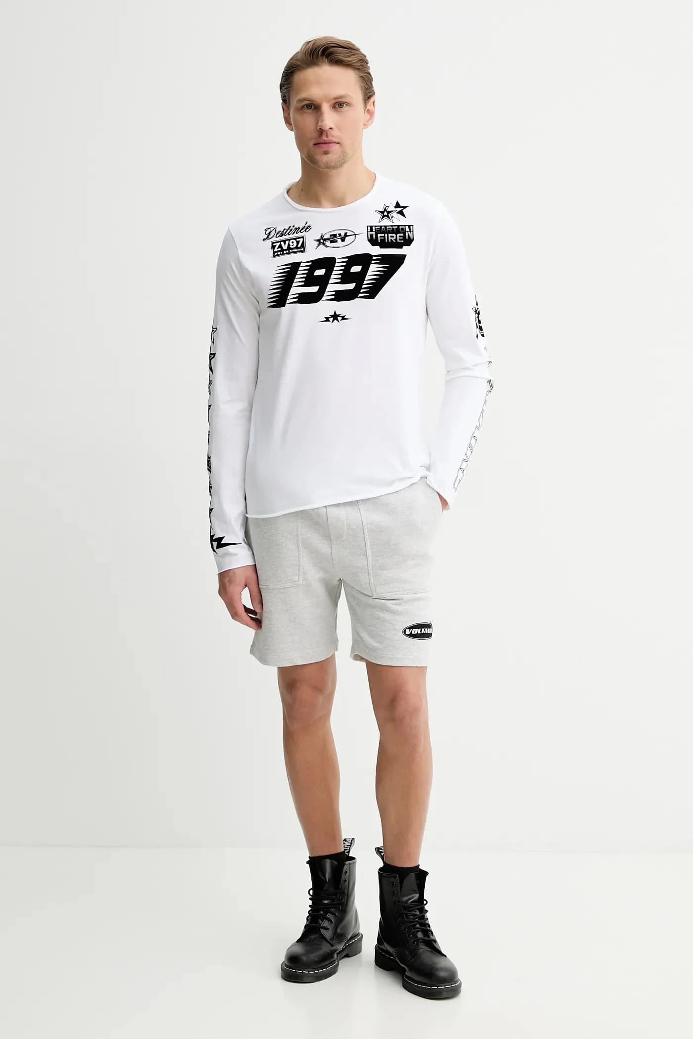 Хлопковая рубашка с длинным рукавом - фото 2