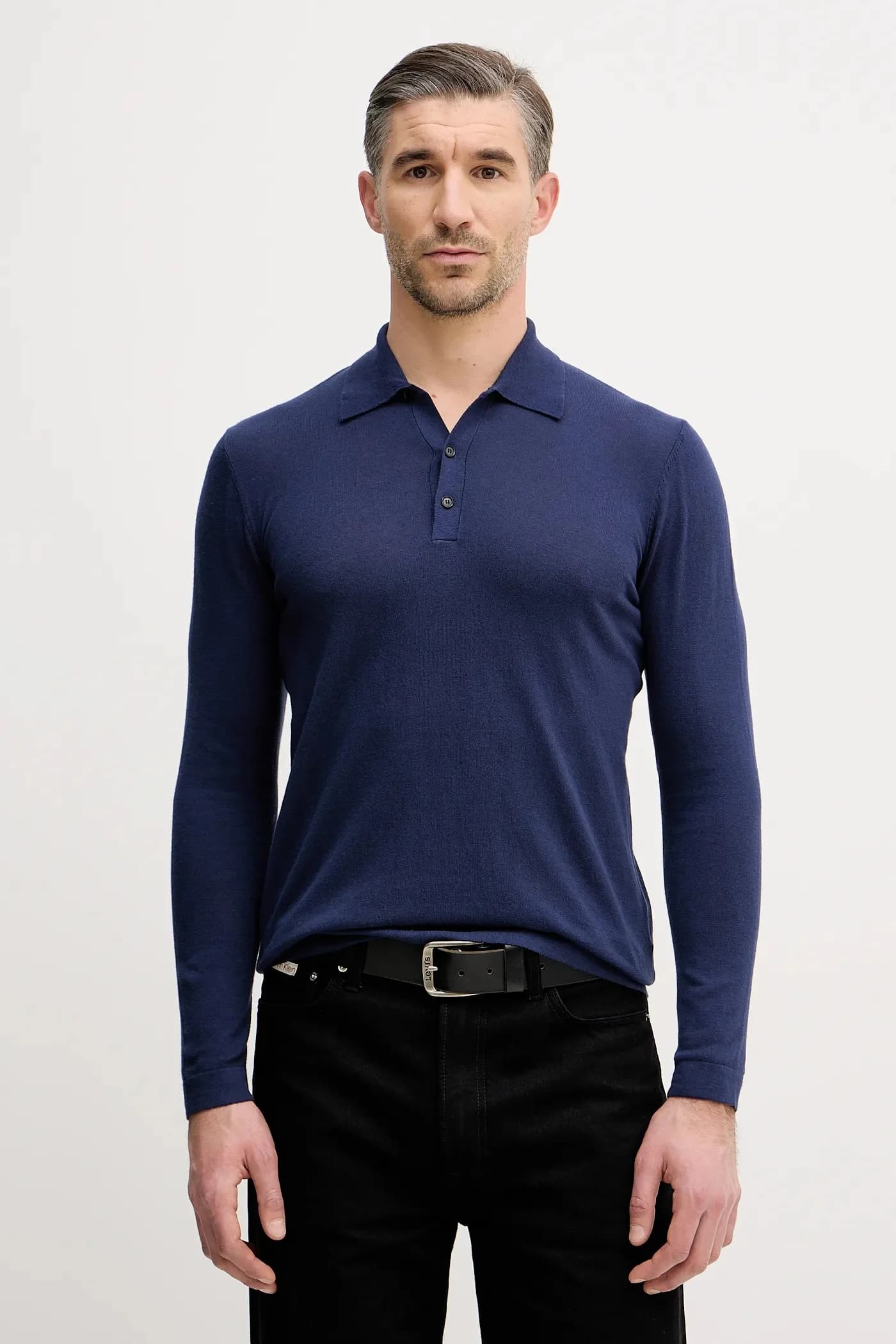 Хлопковая рубашка с длинным рукавом