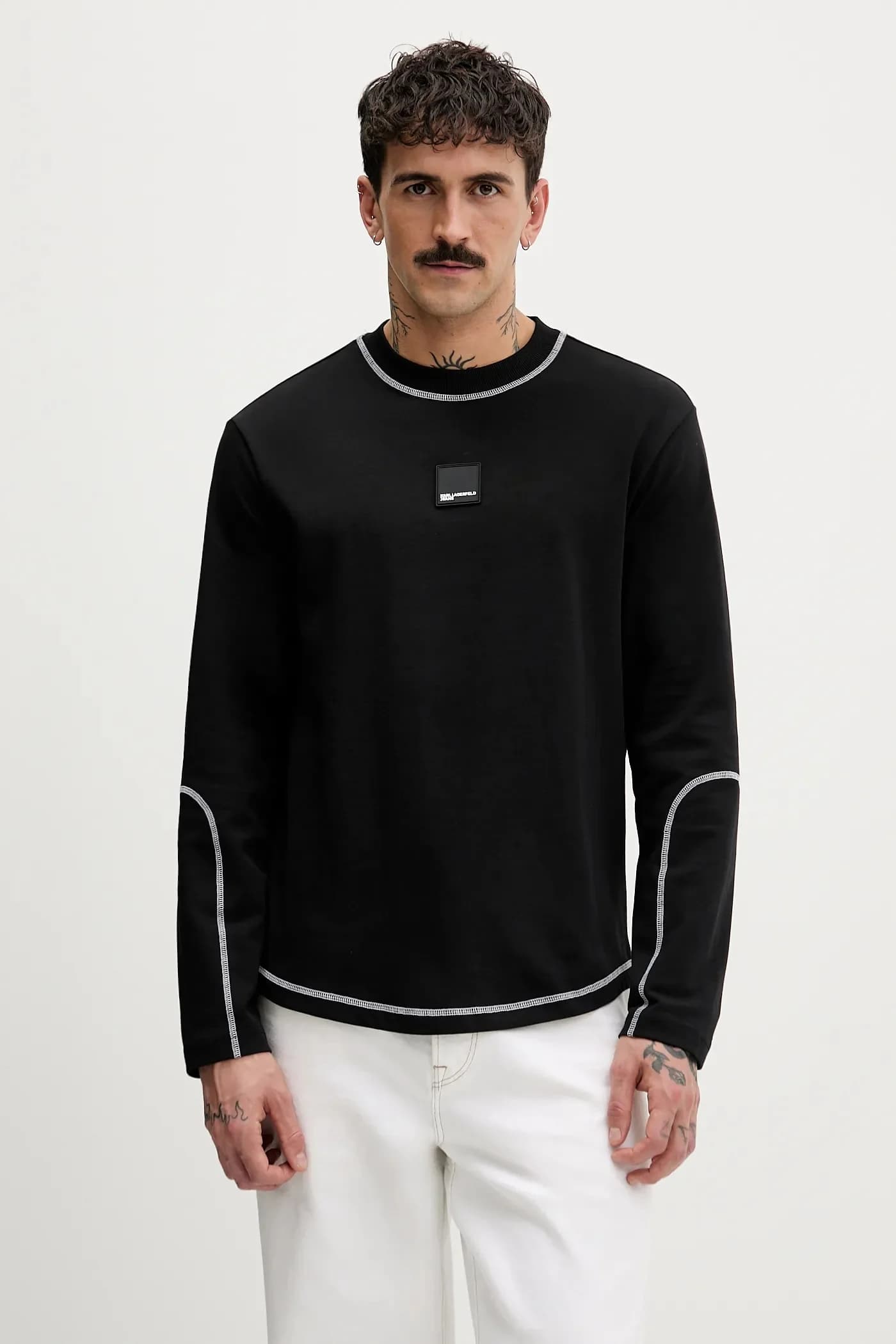 Хлопковая рубашка с длинным рукавом