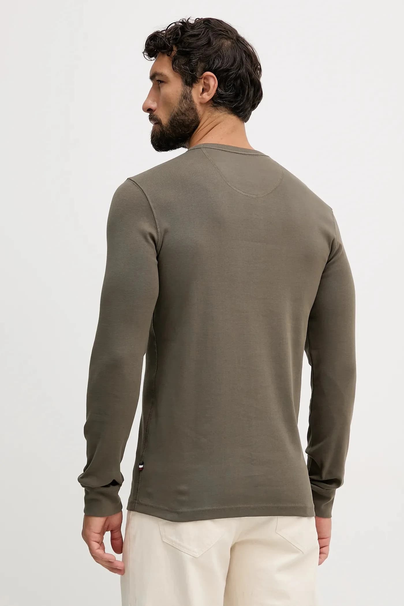 Хлопковая рубашка с длинным рукавом - фото 3