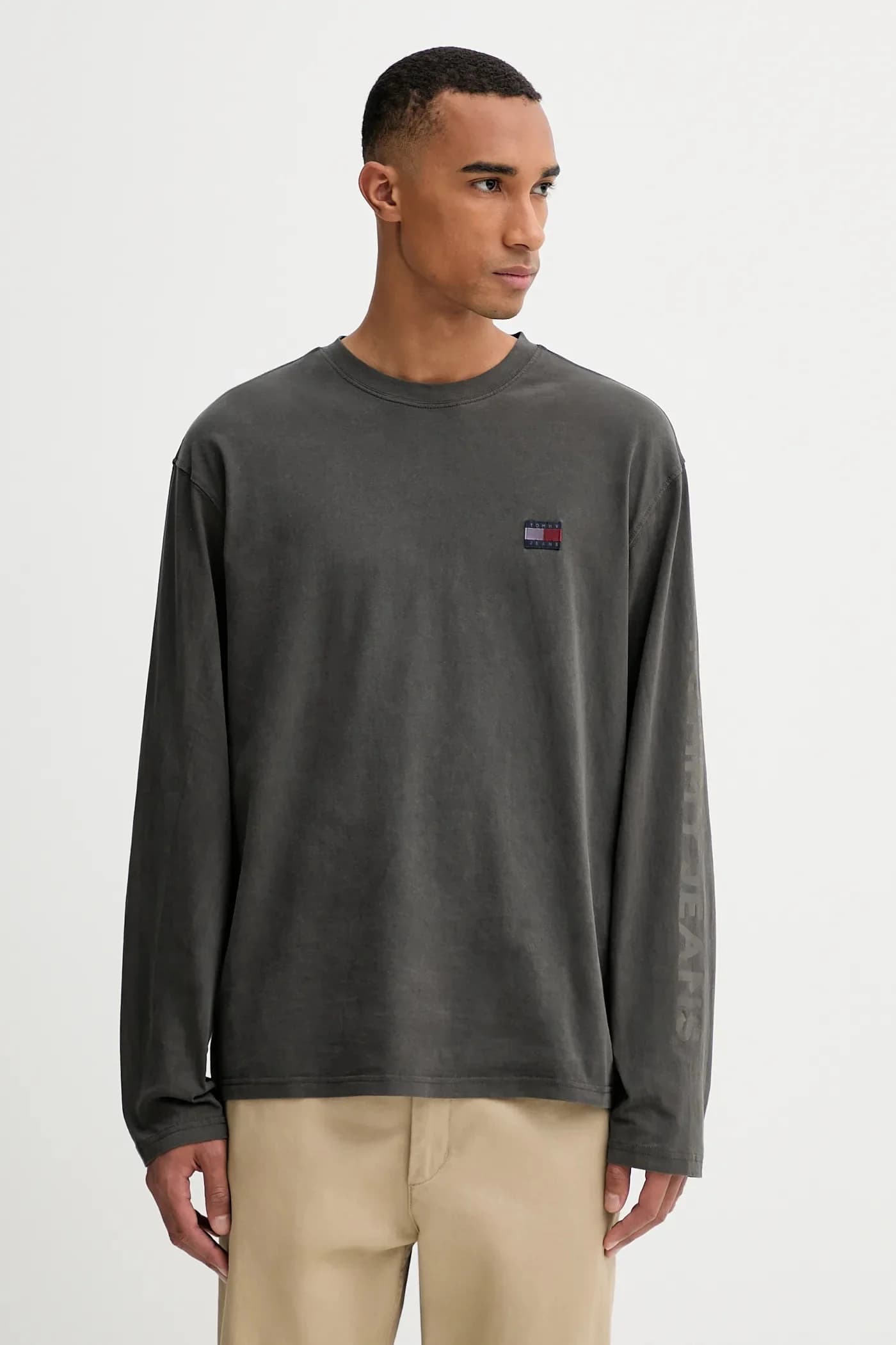 Хлопковая рубашка с длинным рукавом