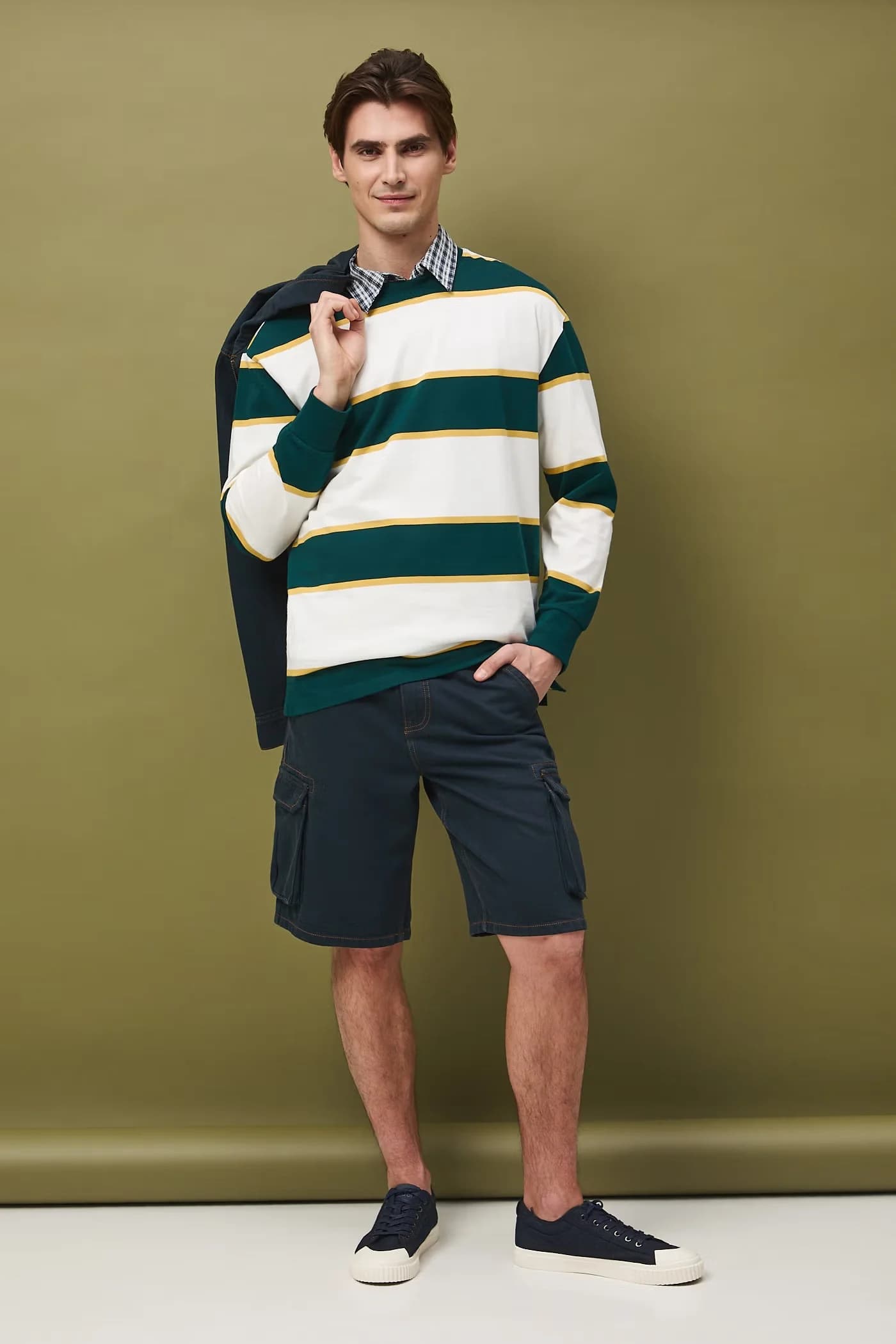 Мужская хлопковая рубашка с длинным рукавом - фото 2