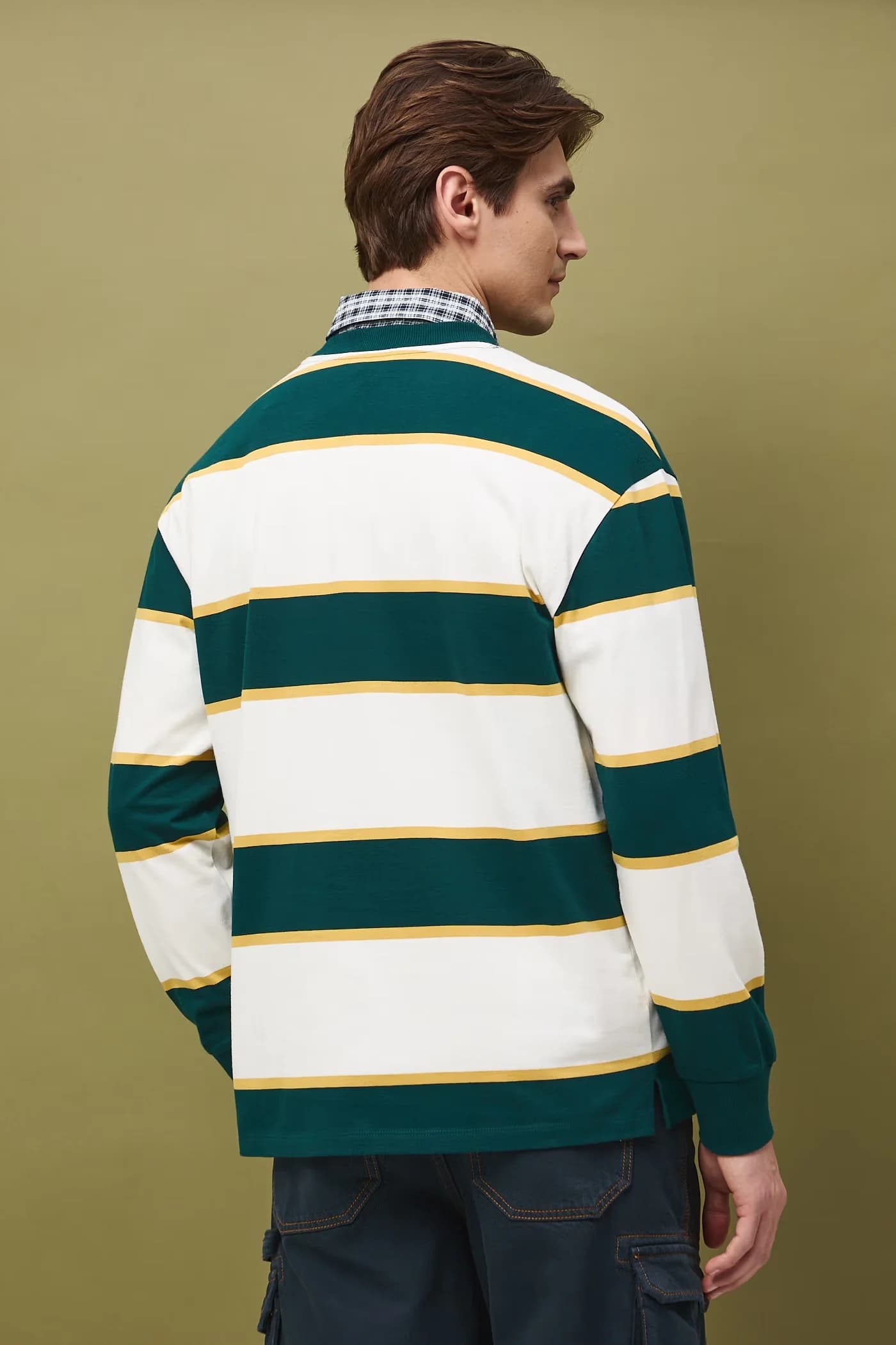 Мужская хлопковая рубашка с длинным рукавом - фото 3