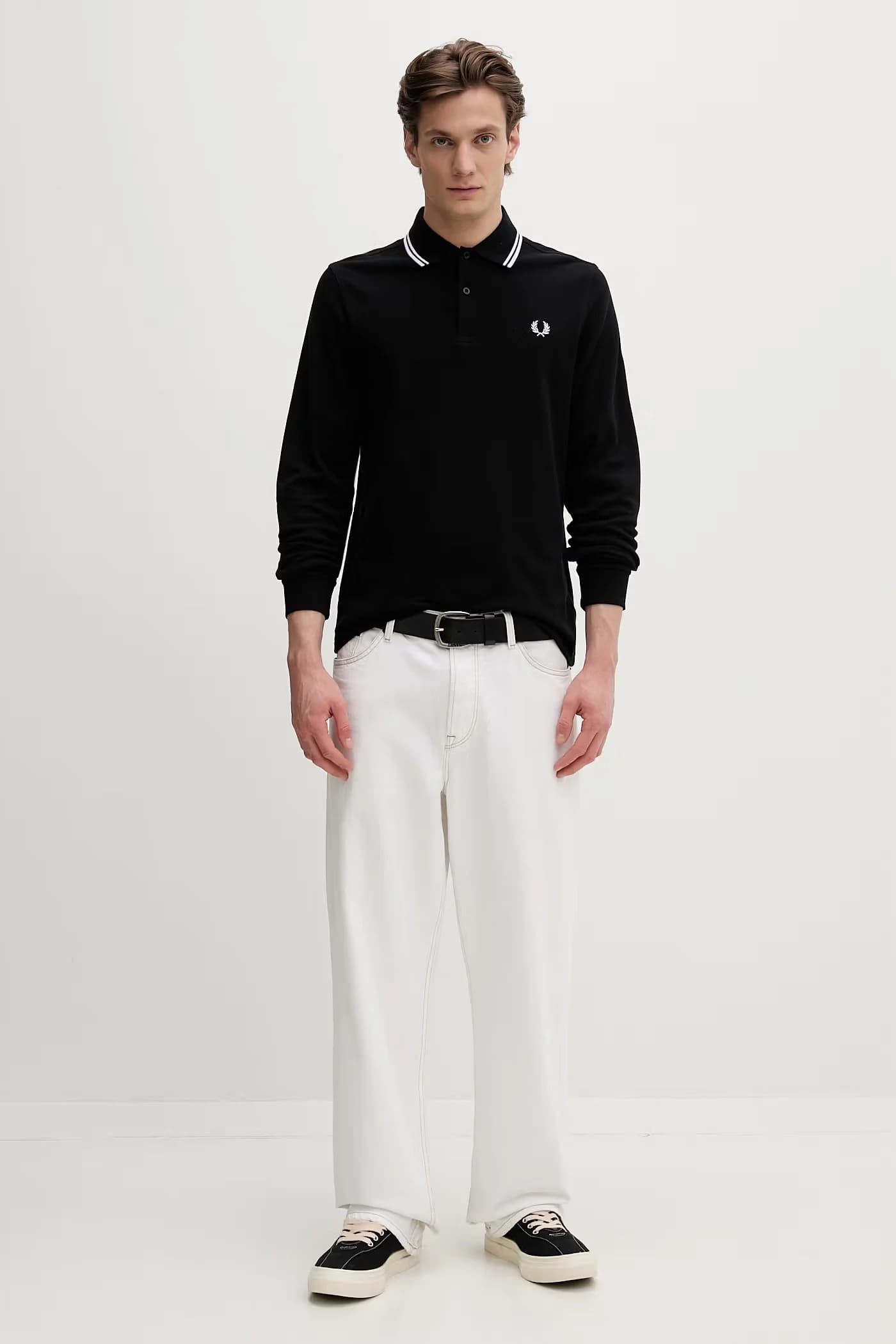 Хлопковая рубашка с длинным рукавом - фото 2