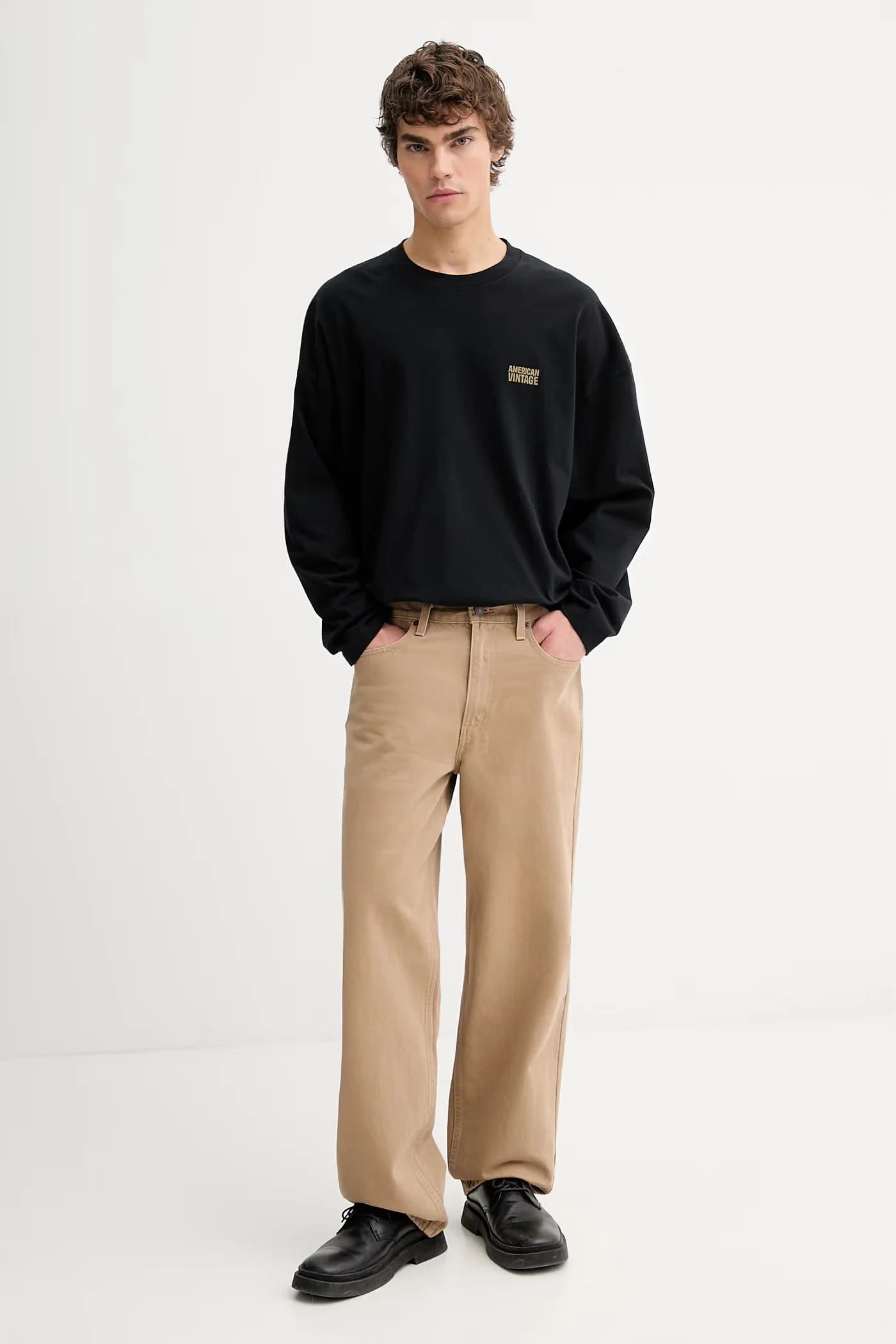 Хлопковая рубашка с длинным рукавом - фото 2