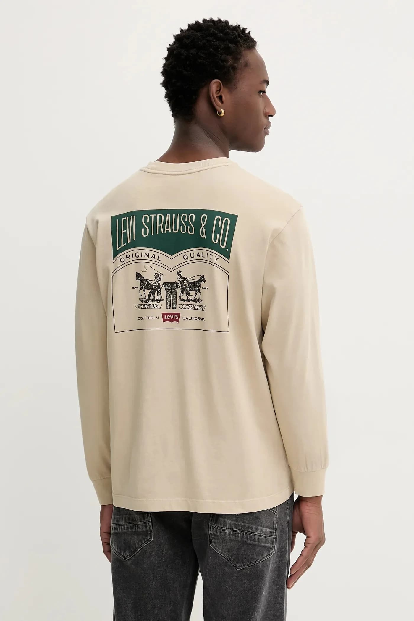 Хлопковая рубашка с длинным рукавом