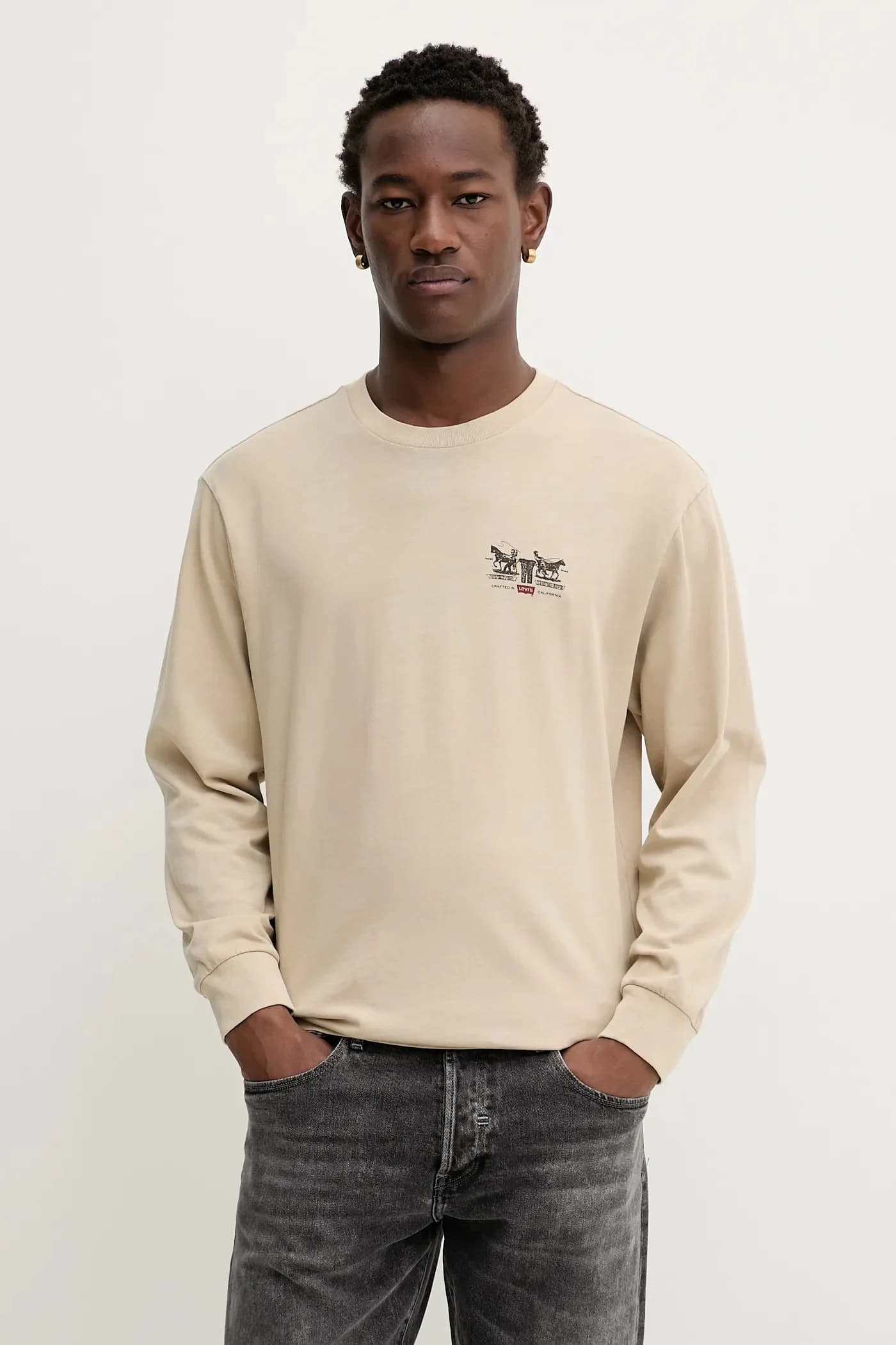 Хлопковая рубашка с длинным рукавом - фото 3