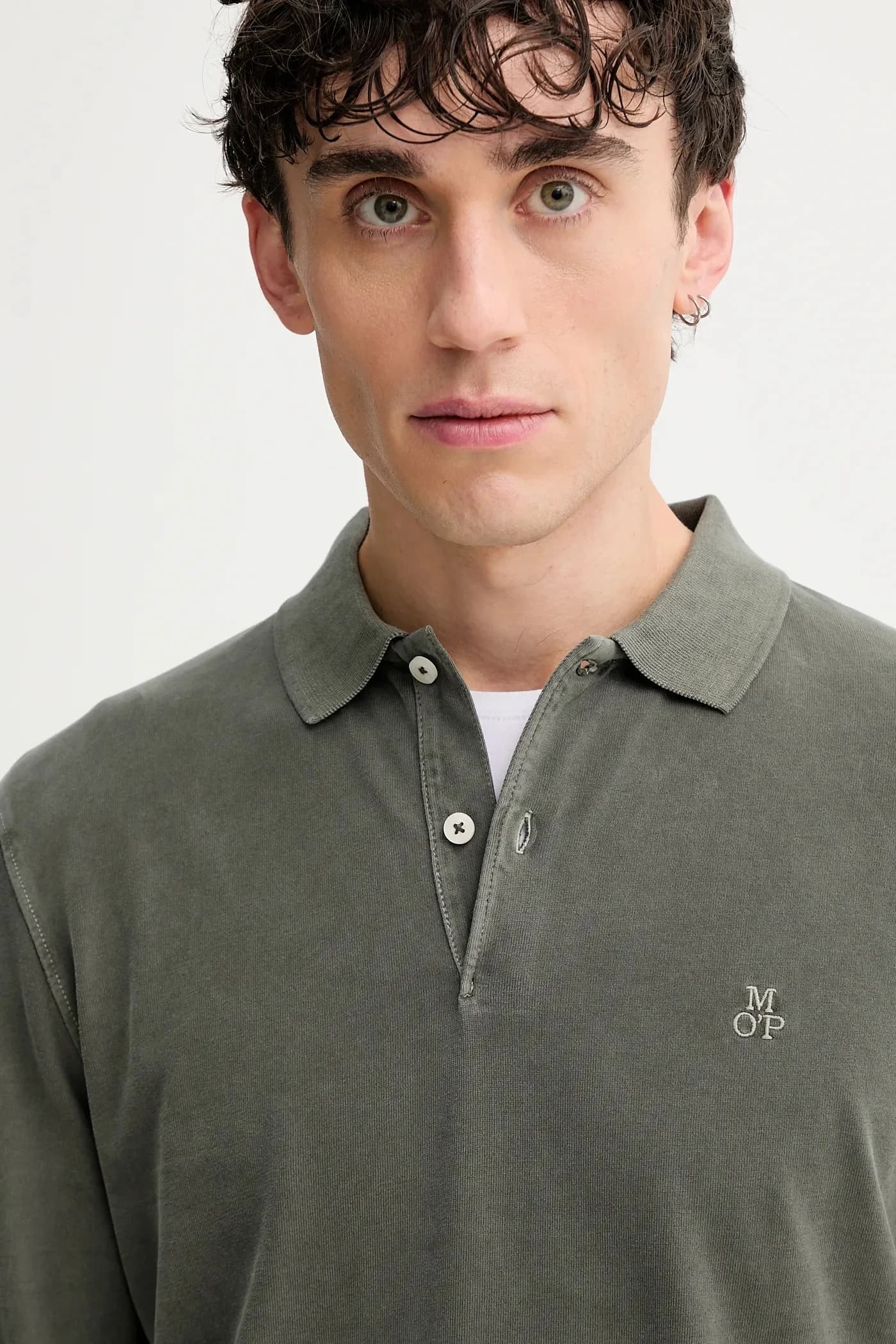 Хлопковая рубашка с длинным рукавом - фото 4