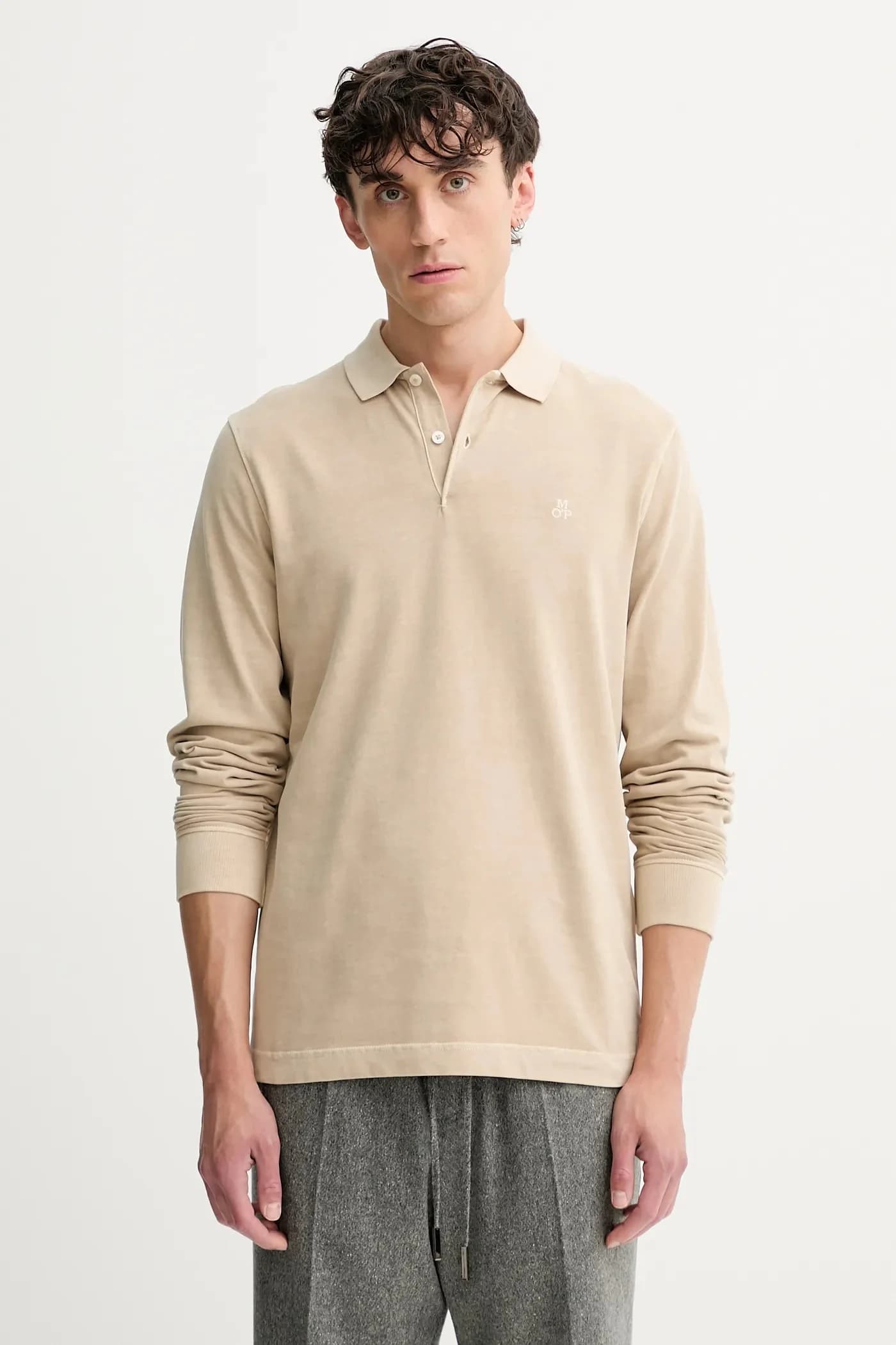 Хлопковая рубашка с длинным рукавом