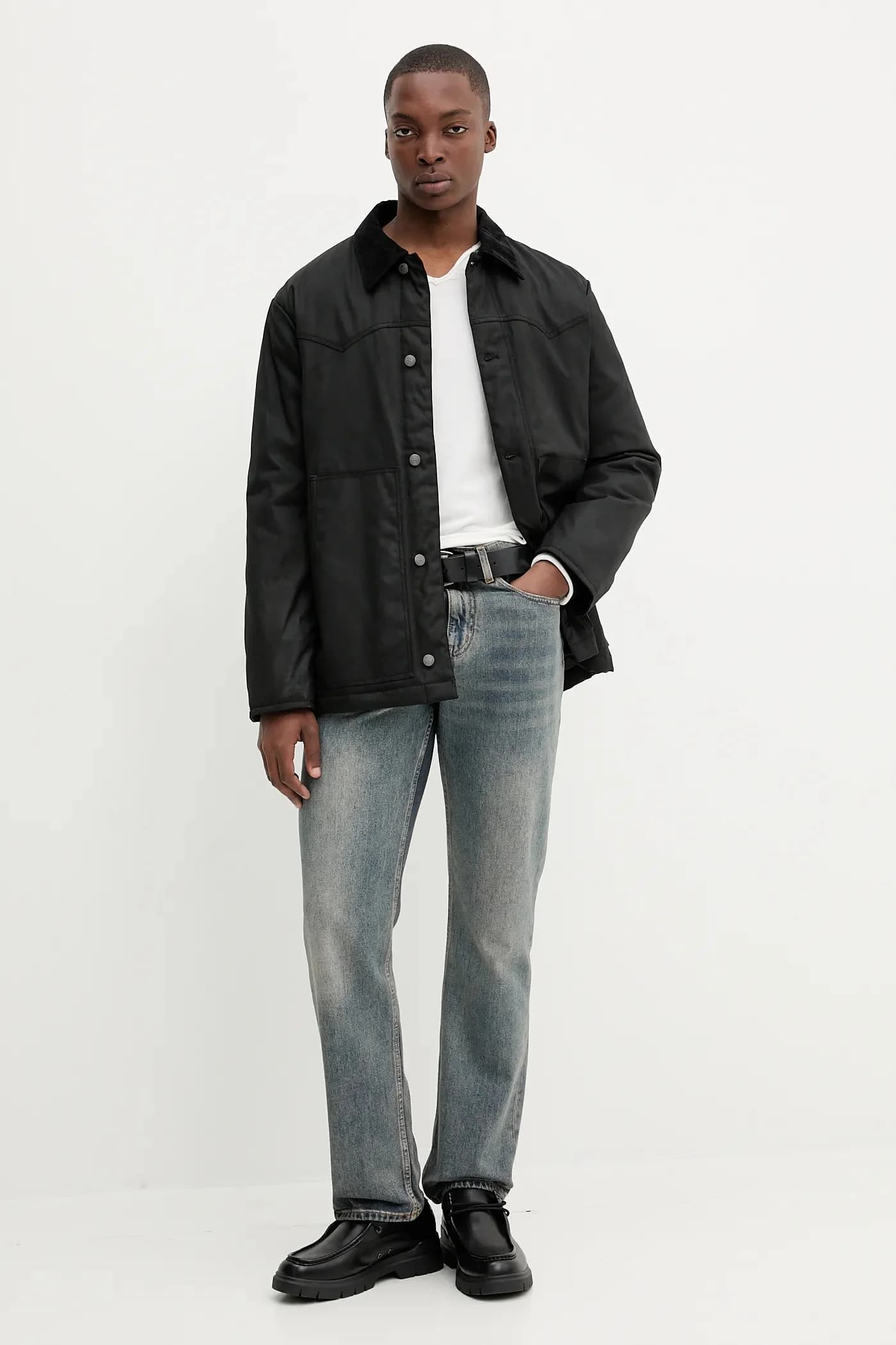 Хлопковая рубашка с длинным рукавом - фото 2