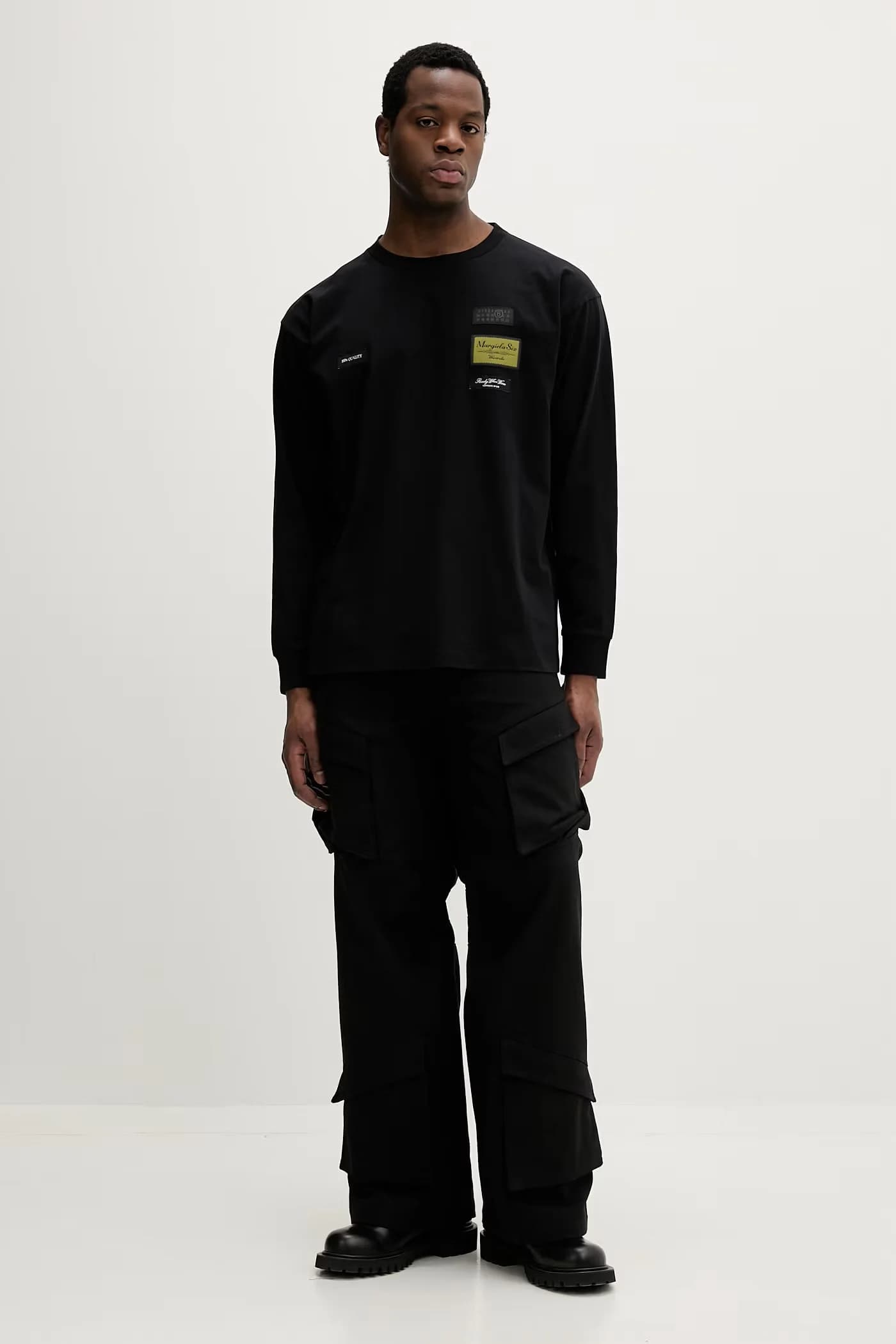 Хлопковая рубашка с длинным рукавом - фото 2