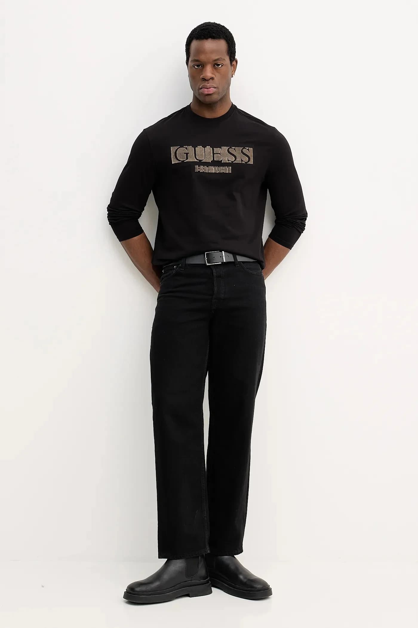 Хлопковая рубашка с длинным рукавом - фото 2