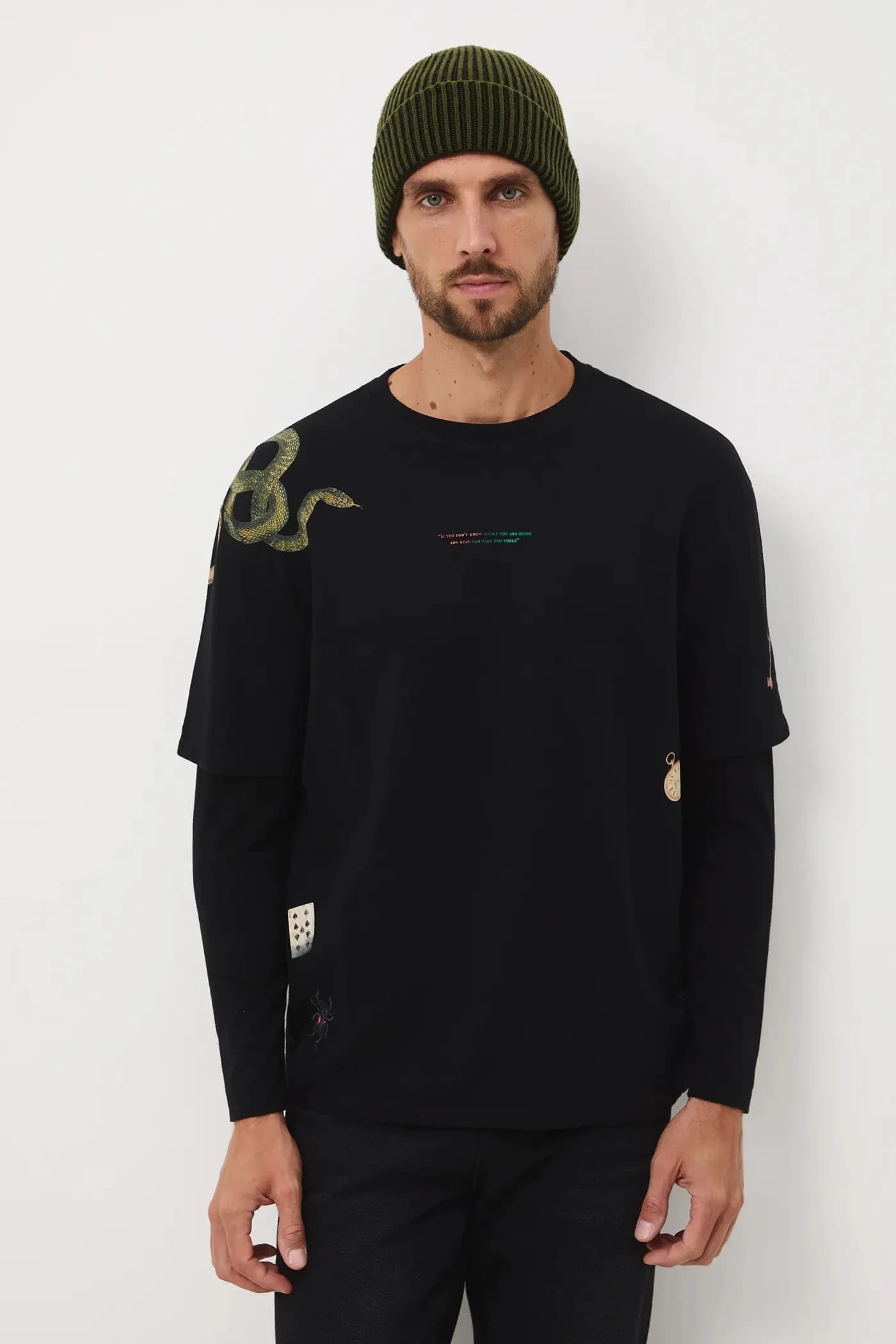 Хлопковая рубашка с длинным рукавом - фото 2