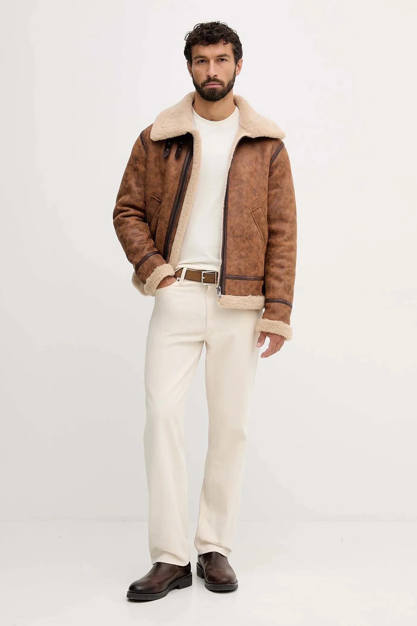 Хлопковая рубашка с длинным рукавом - фото 2