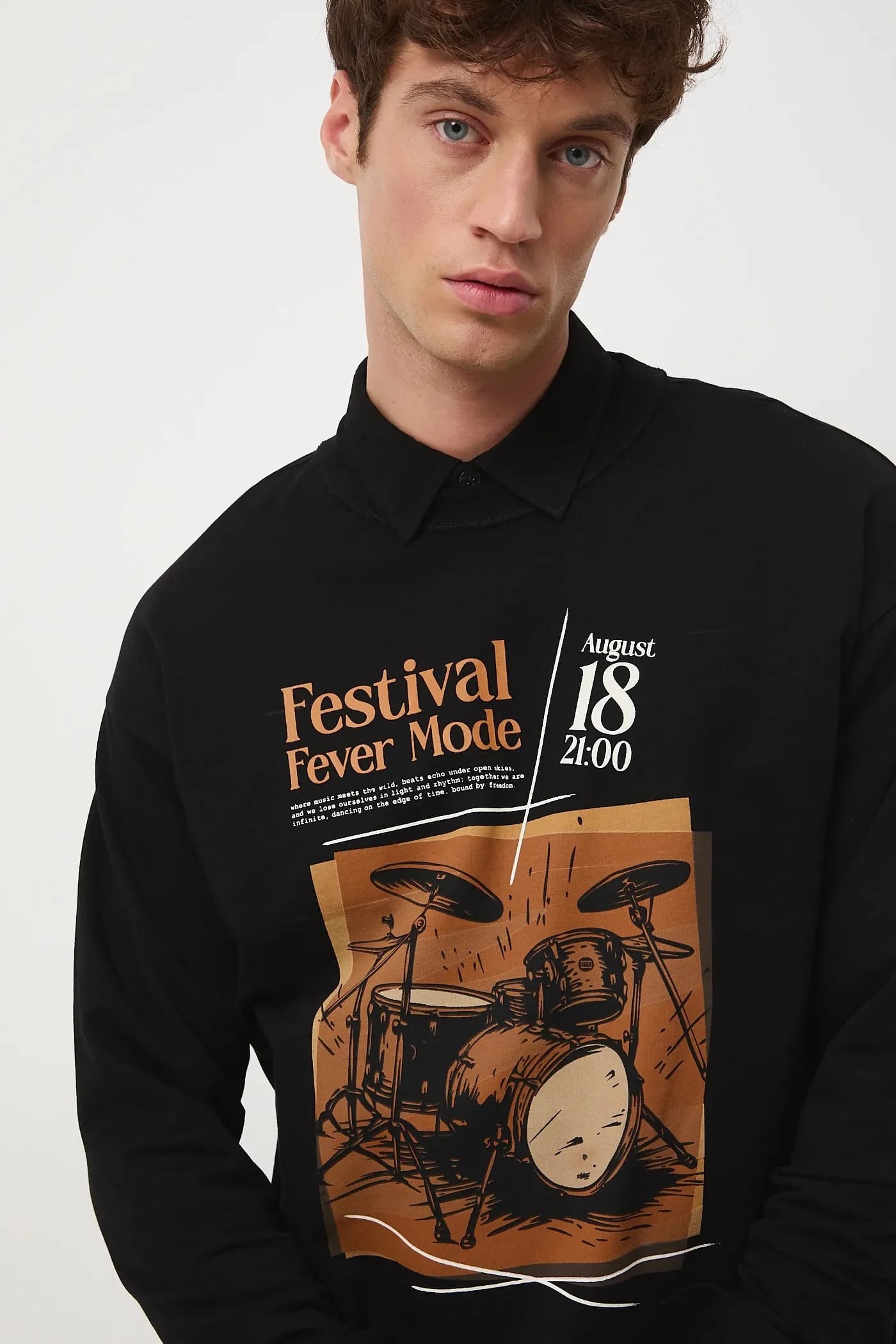 Хлопковая рубашка с длинным рукавом - фото 4