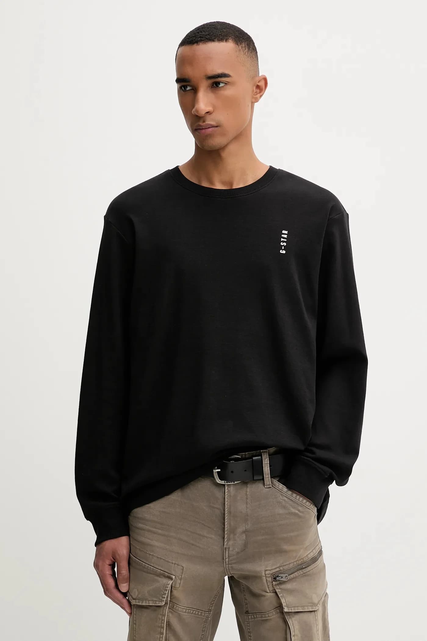 Хлопковый лонгслив с вышивкой сзади - фото 3