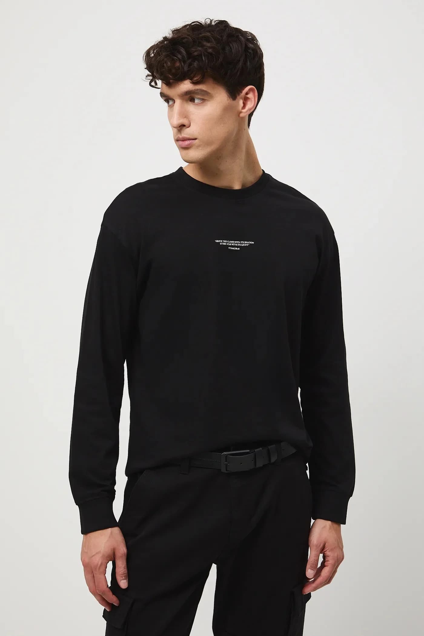 Хлопковая рубашка с длинным рукавом - фото 2