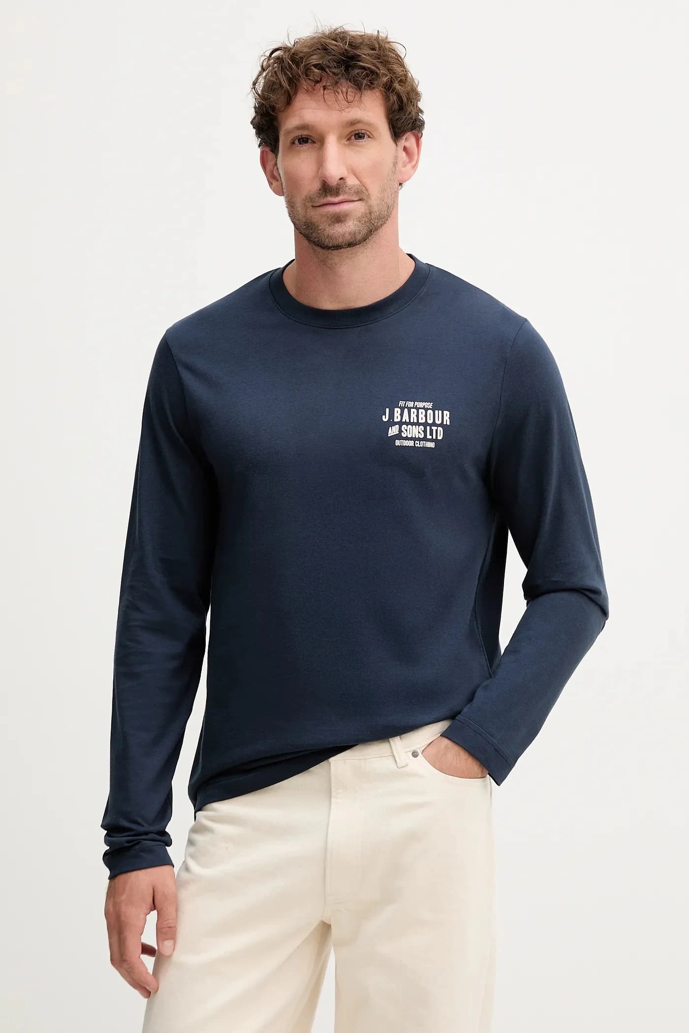 Хлопковая рубашка с длинным рукавом