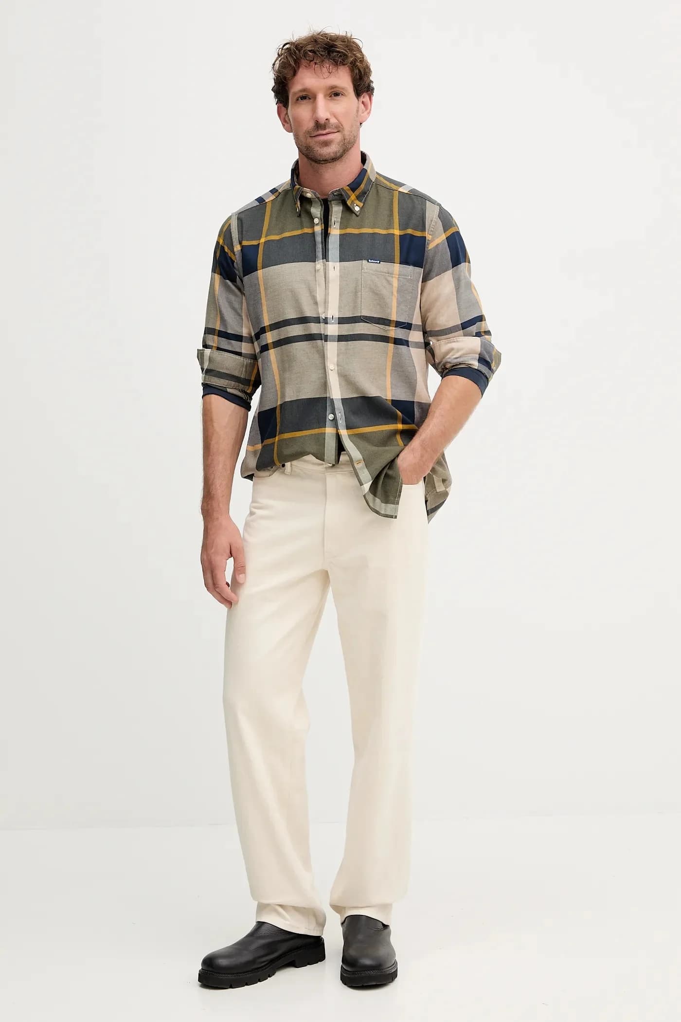 Хлопковая рубашка с длинным рукавом - фото 2