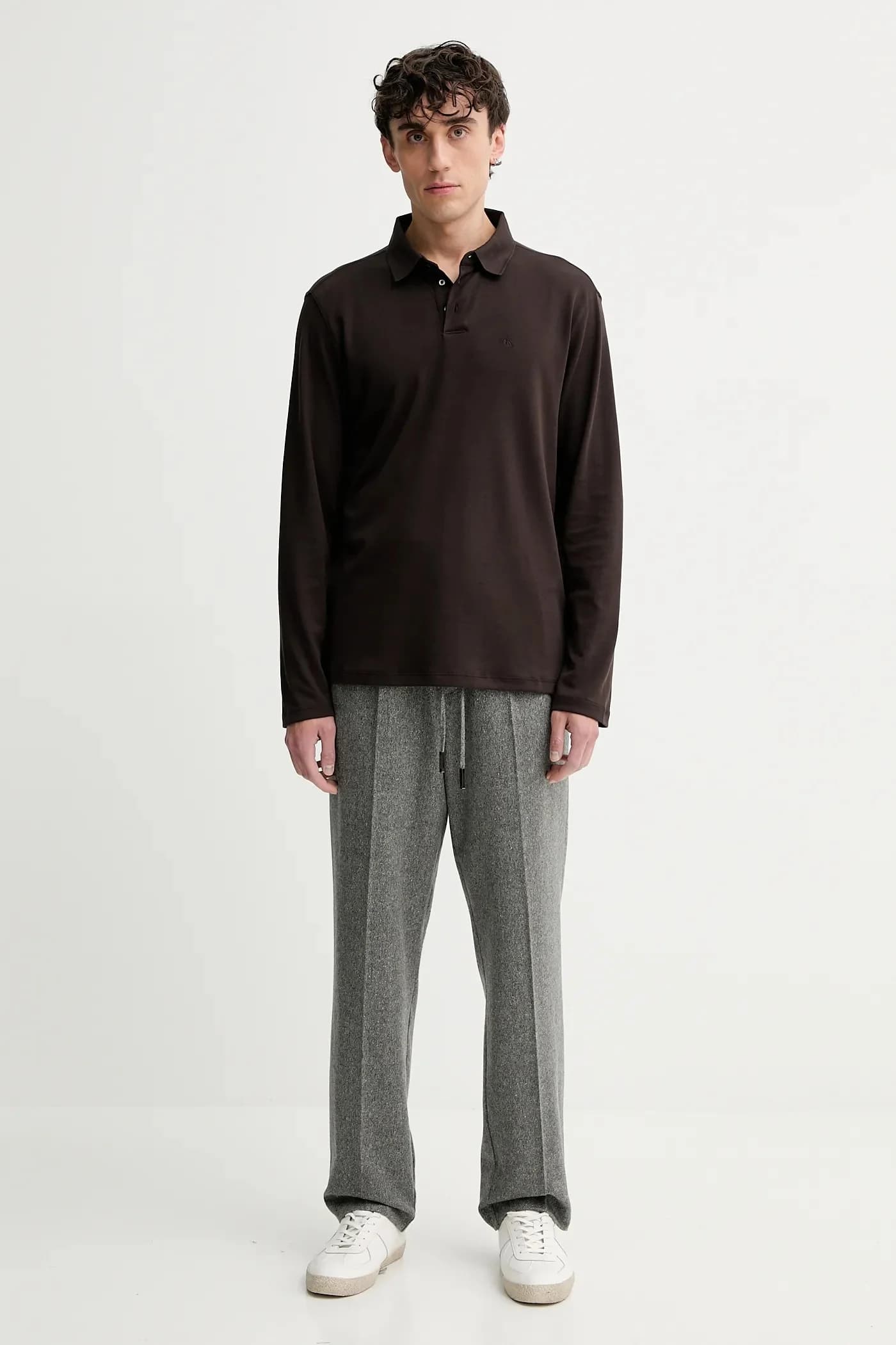 Хлопковая рубашка с длинным рукавом - фото 2