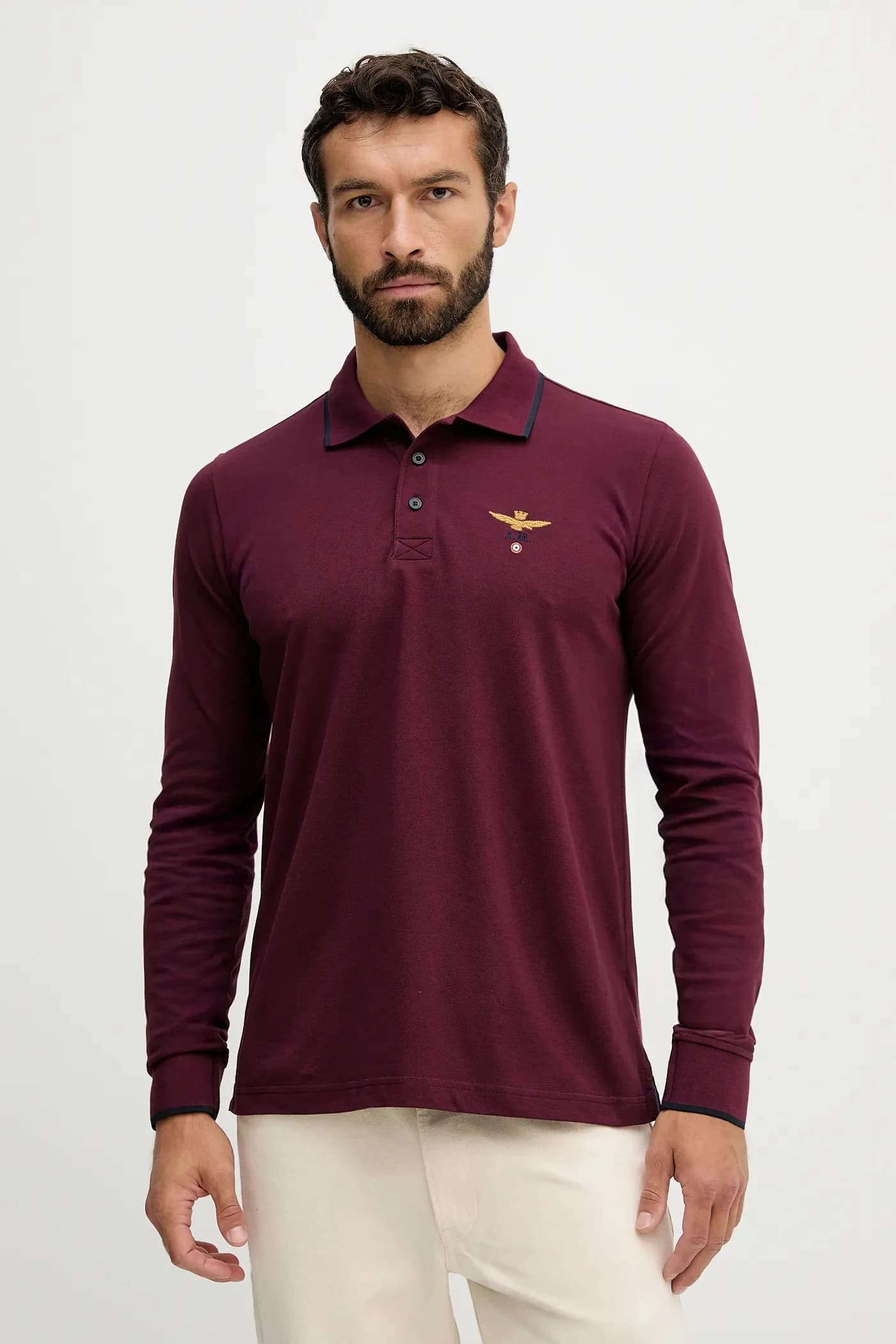 Хлопковая рубашка с длинным рукавом