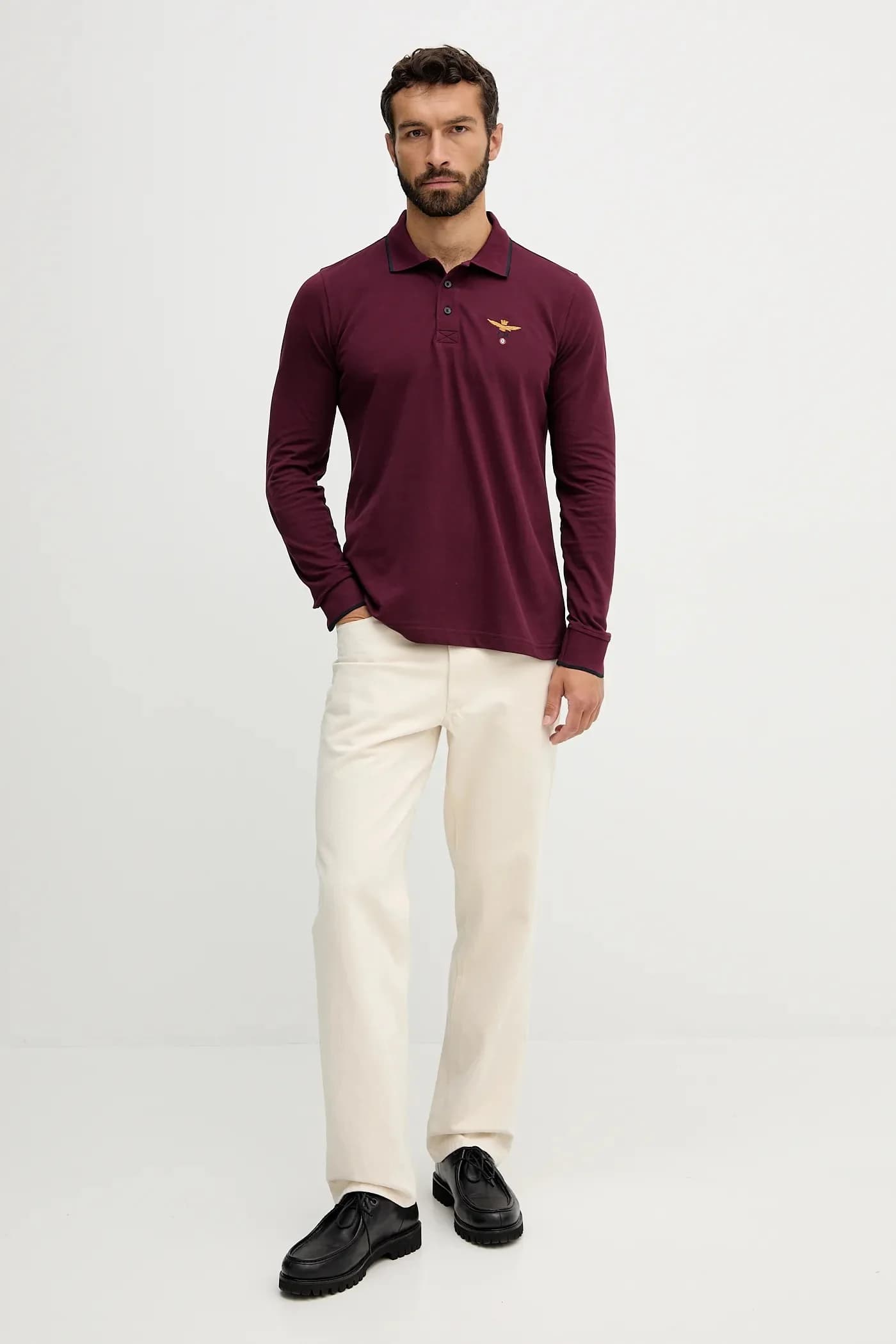 Хлопковая рубашка с длинным рукавом - фото 2