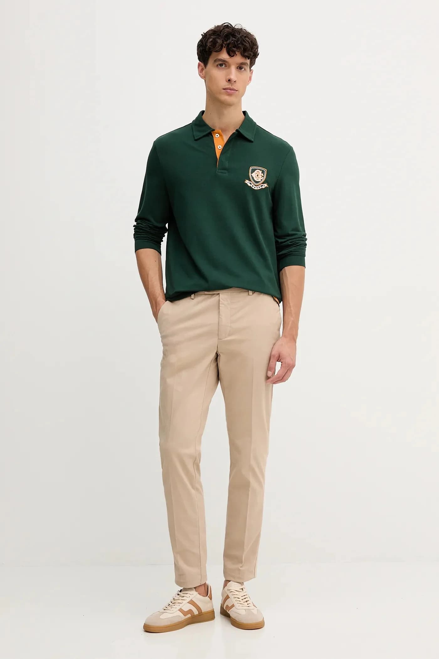 Хлопковая рубашка с длинным рукавом - фото 2