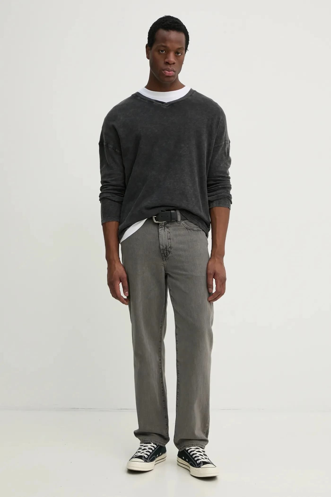 Хлопковая рубашка с длинным рукавом - фото 2