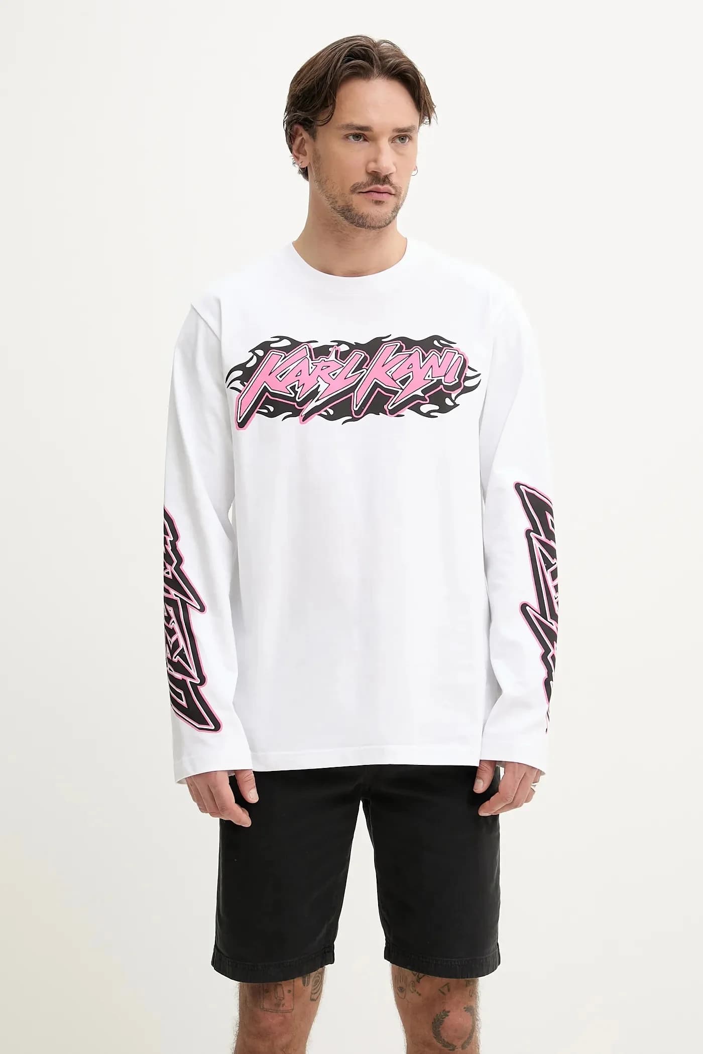 Хлопковая рубашка с длинным рукавом