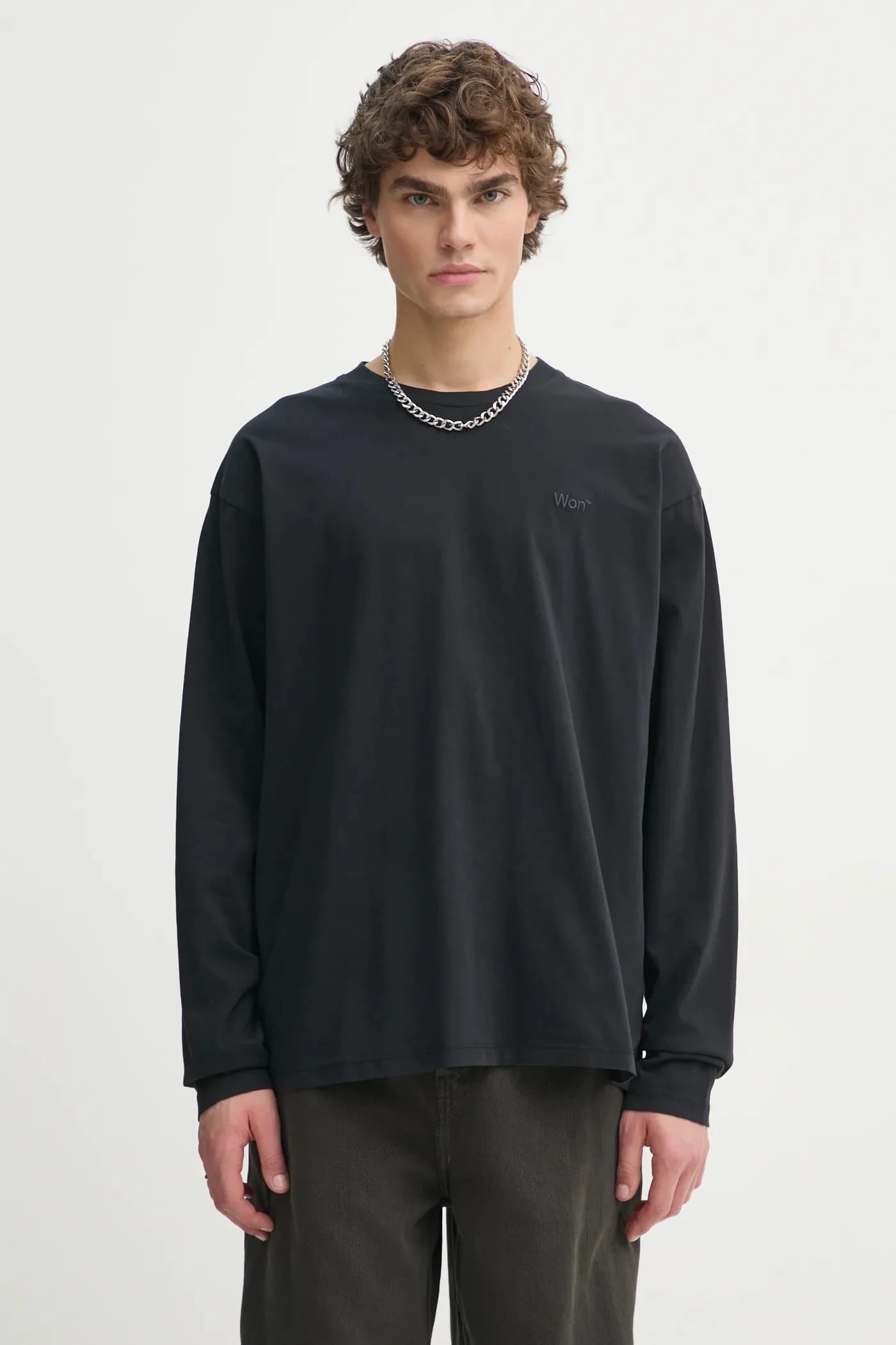 Хлопковая рубашка с длинным рукавом