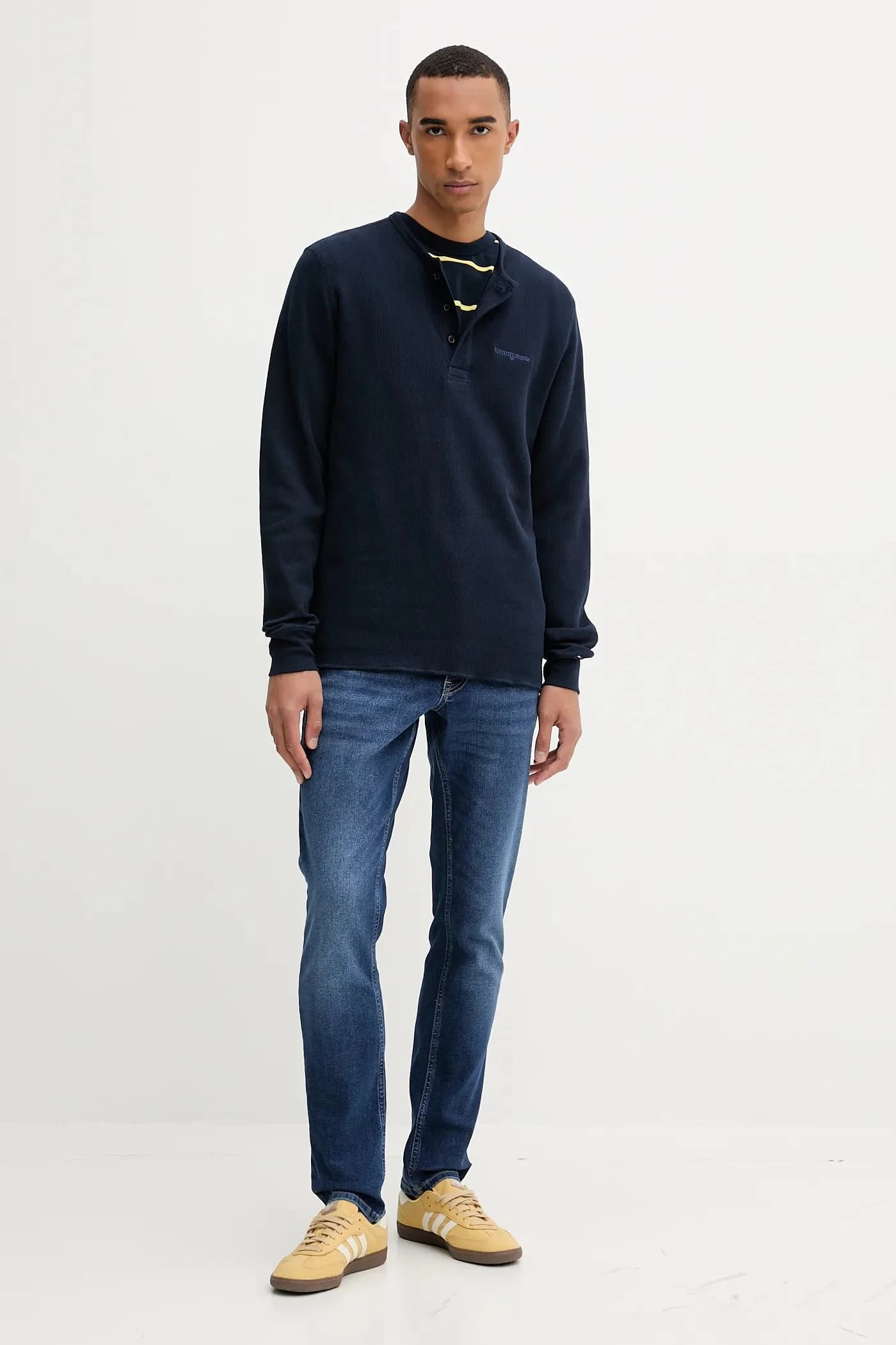 Хлопковая рубашка с длинным рукавом - фото 2