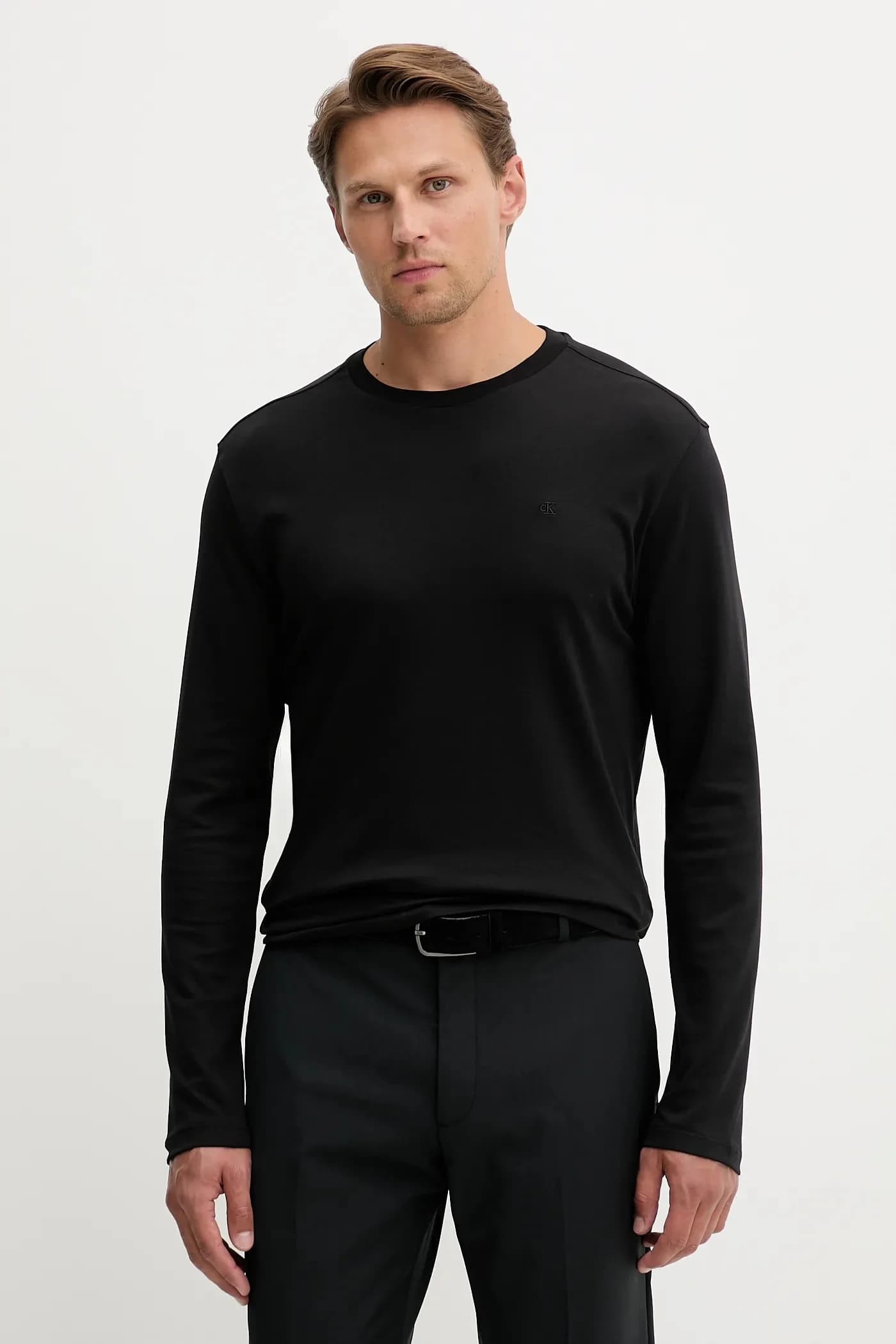 Хлопковая рубашка с длинным рукавом